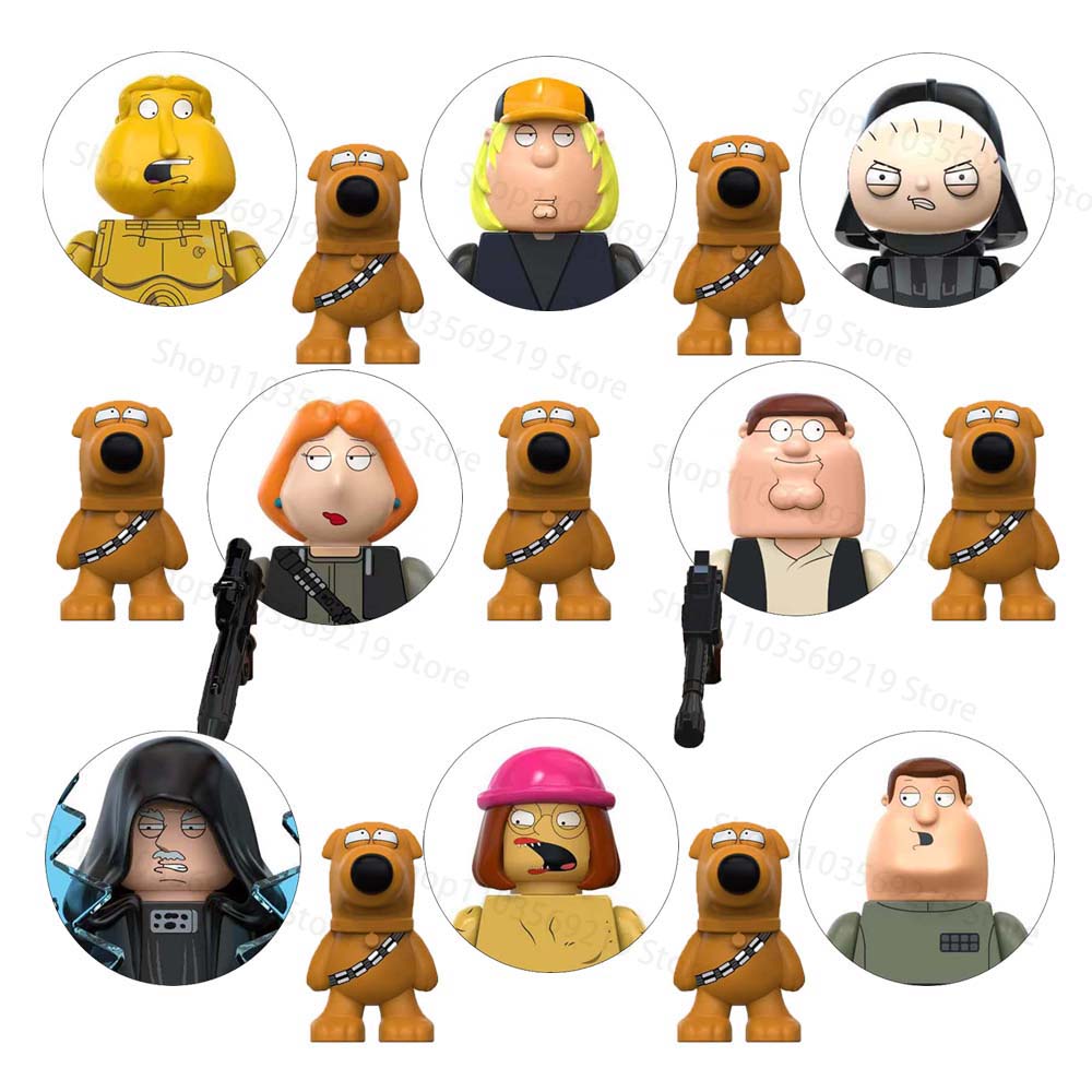 (8 PCS A) Blind Box Building Blocks Assemble Mini Action Bricks Toy Figures Movies Model Dolls Ornament Birthday Gift