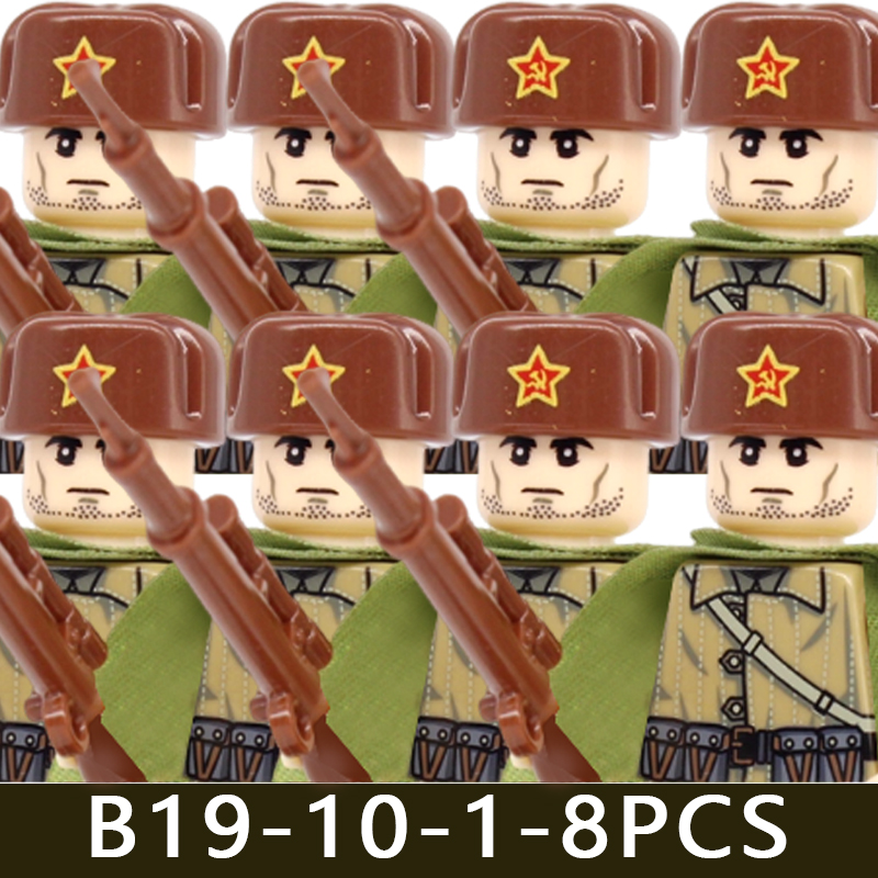 (Style J) Minifigures Military Building Blocks WW2 Rifle Models Assembling Military Games Toys Suits Sand Tables Birthday Gifts for Kids
