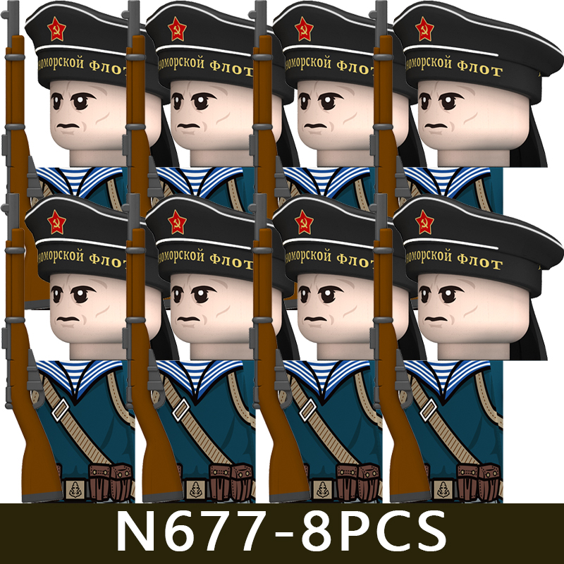 (Style J) Minifigures Military Building Blocks WW2 Rifle Models Assembling Military Games Toys Suits Sand Tables Birthday Gifts for Kids