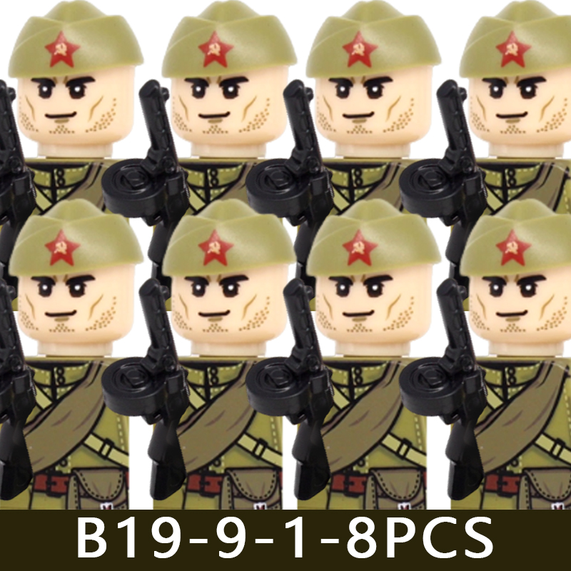 (Style J) Minifigures Military Building Blocks WW2 Rifle Models Assembling Military Games Toys Suits Sand Tables Birthday Gifts for Kids