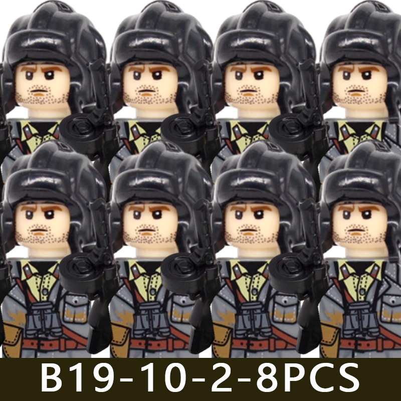 (Style J) Minifigures Military Building Blocks WW2 Rifle Models Assembling Military Games Toys Suits Sand Tables Birthday Gifts for Kids