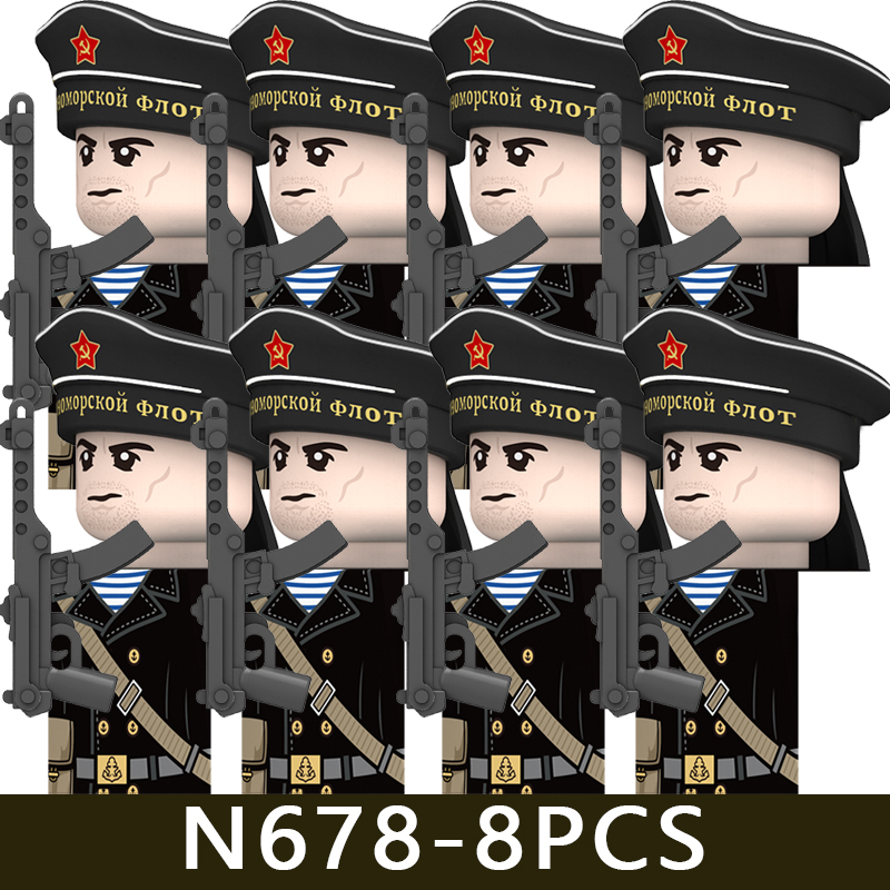 (Style J) Minifigures Military Building Blocks WW2 Rifle Models Assembling Military Games Toys Suits Sand Tables Birthday Gifts for Kids