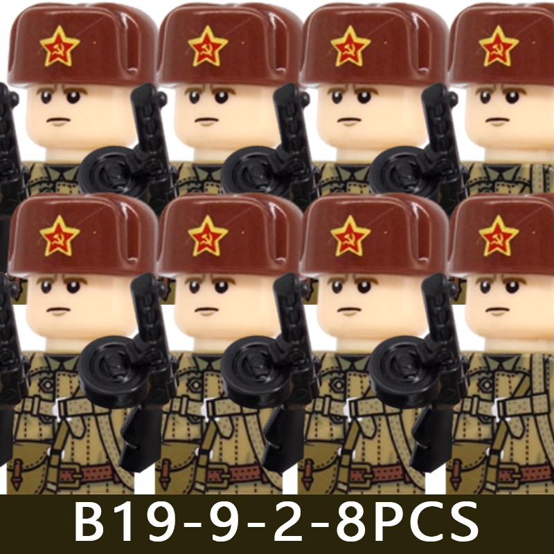 (Style J) Minifigures Military Building Blocks WW2 Rifle Models Assembling Military Games Toys Suits Sand Tables Birthday Gifts for Kids