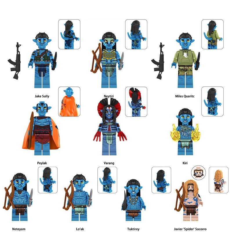 Kids Toy Blue Avatar Minifigure Fire and Ash Building Blocks Birthday Gifts Fit Lego