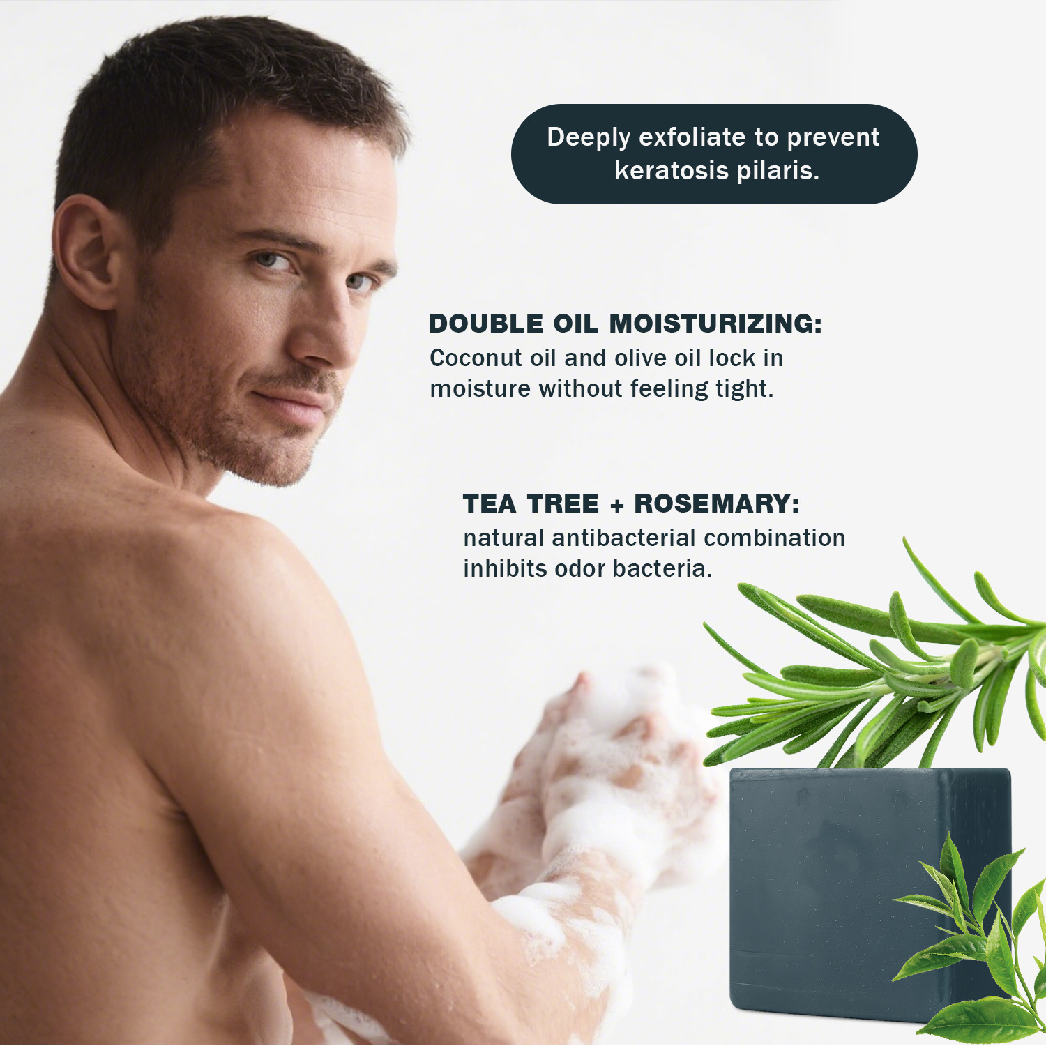 Men Natural Soap Bar Deep Cleansing For Face And Body Long Lasting Fragrance Daily Shower And Grooming 1pc