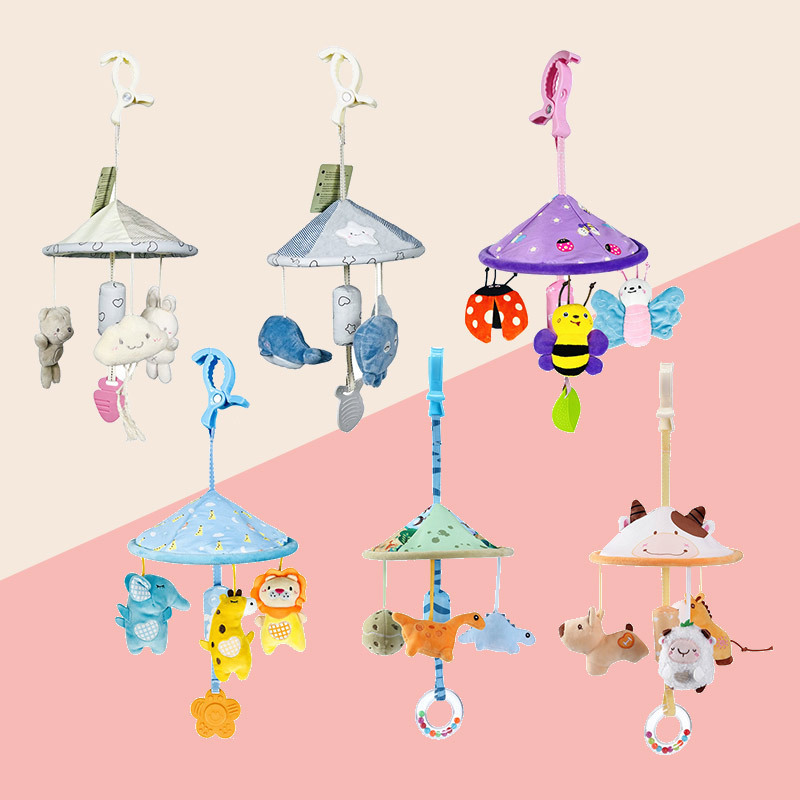 (Dinosaur) Infant Rattle Toy 0-12 Months Crib Hanging Music Box With Toy Bracket Bed Bell Car Seat Toy For Newborn Boy And Girl Gifts ﻿