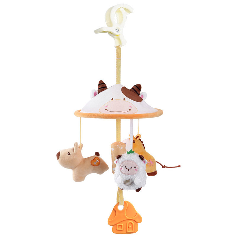 (Dinosaur) Infant Rattle Toy 0-12 Months Crib Hanging Music Box With Toy Bracket Bed Bell Car Seat Toy For Newborn Boy And Girl Gifts ﻿