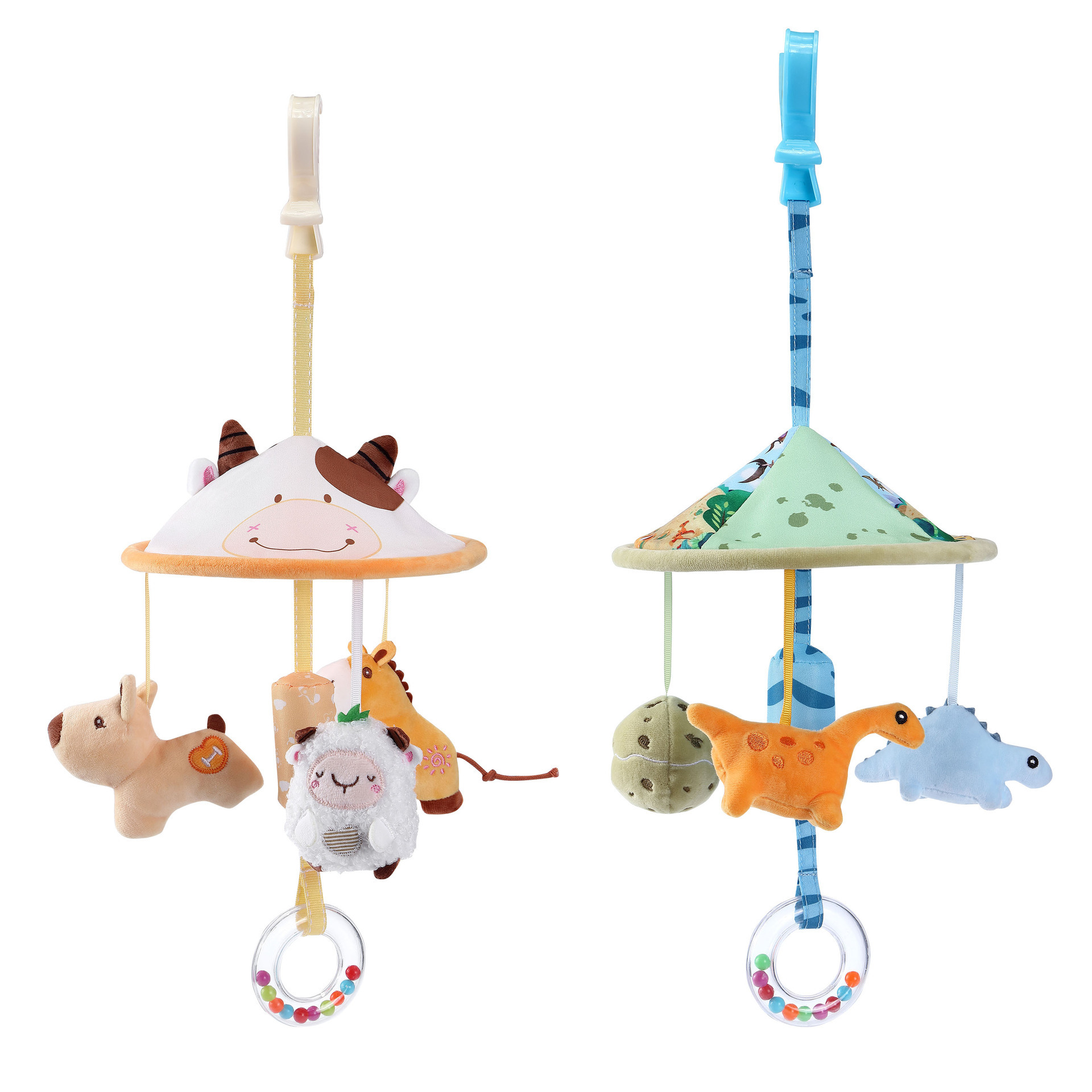 (Dinosaur) Infant Rattle Toy 0-12 Months Crib Hanging Music Box With Toy Bracket Bed Bell Car Seat Toy For Newborn Boy And Girl Gifts ﻿