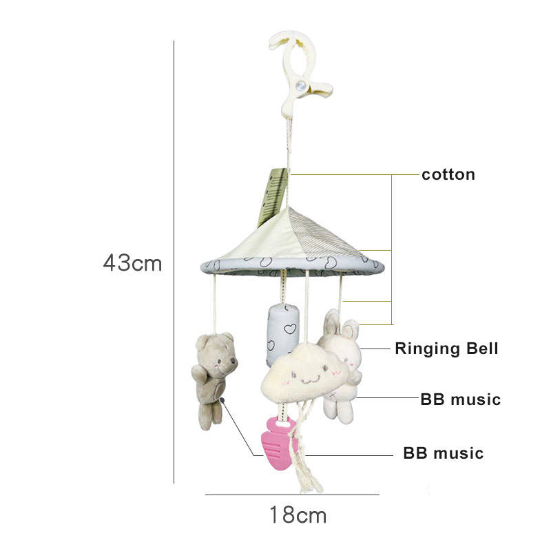(Dinosaur) Infant Rattle Toy 0-12 Months Crib Hanging Music Box With Toy Bracket Bed Bell Car Seat Toy For Newborn Boy And Girl Gifts ﻿