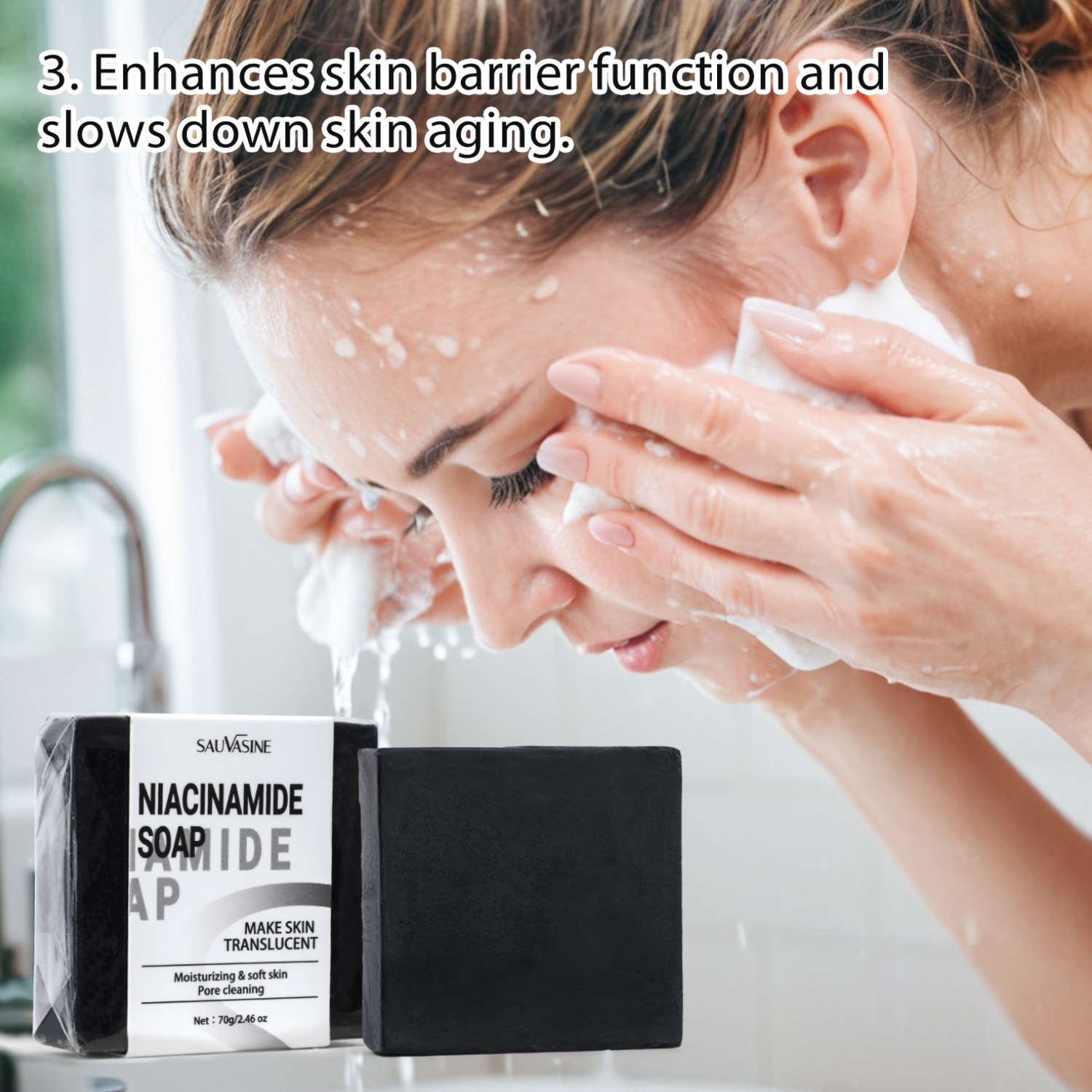 Niacinamide Soap Deep Cleansing Moisturizing Nourishing For Face And Body Daily Skincare Handmade Bar 70g