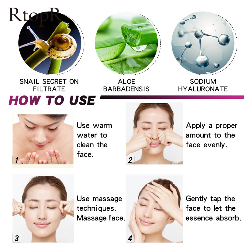 VC Snail Essence Face Serum Brightening Moisturizing Skin Repair Daily Facial Treatment 20ml