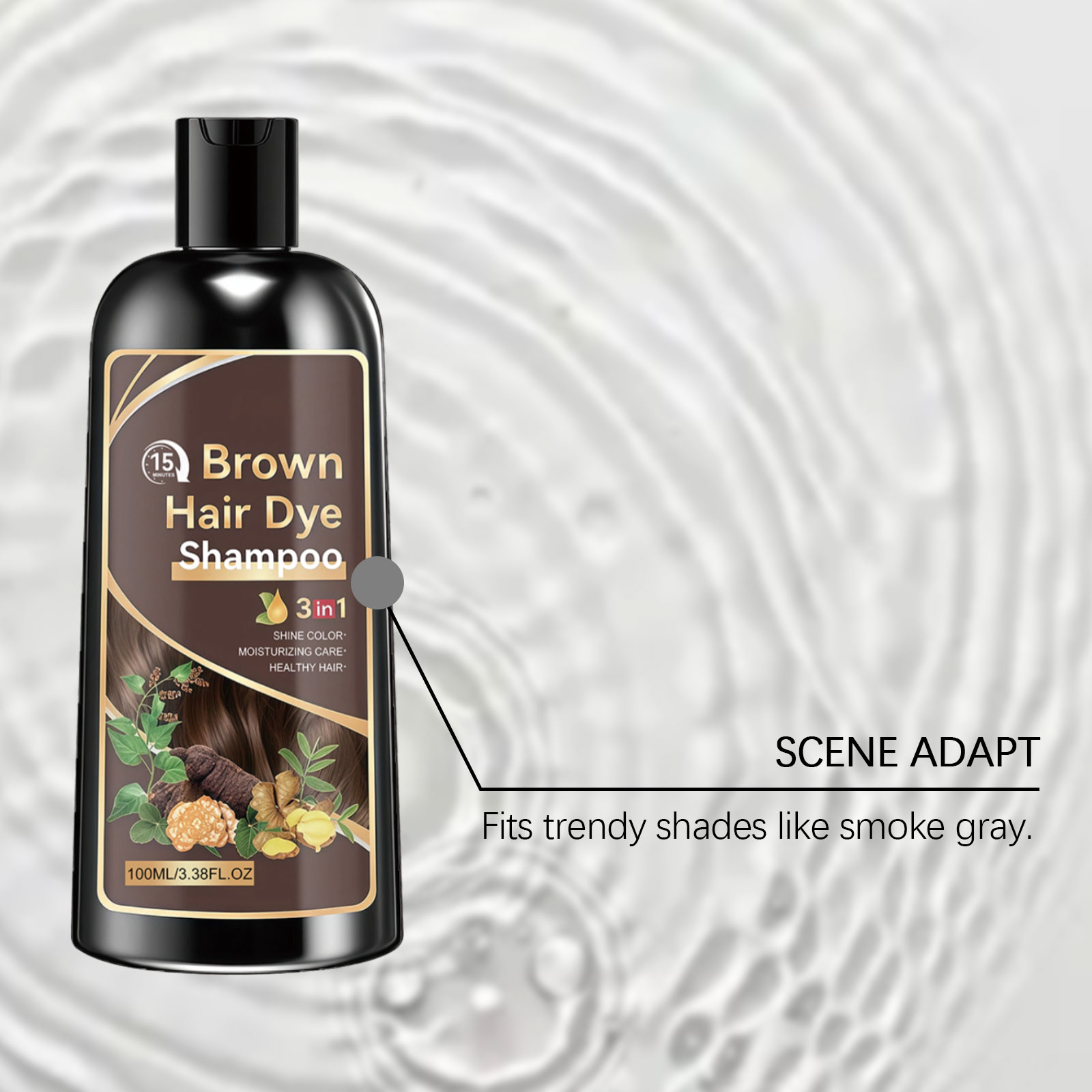 Botanical Hair Shampoo Brown Natural Extract Ingredient Moisturizing Volumizing Create Silky Smooth Hair For Daily Hair Care