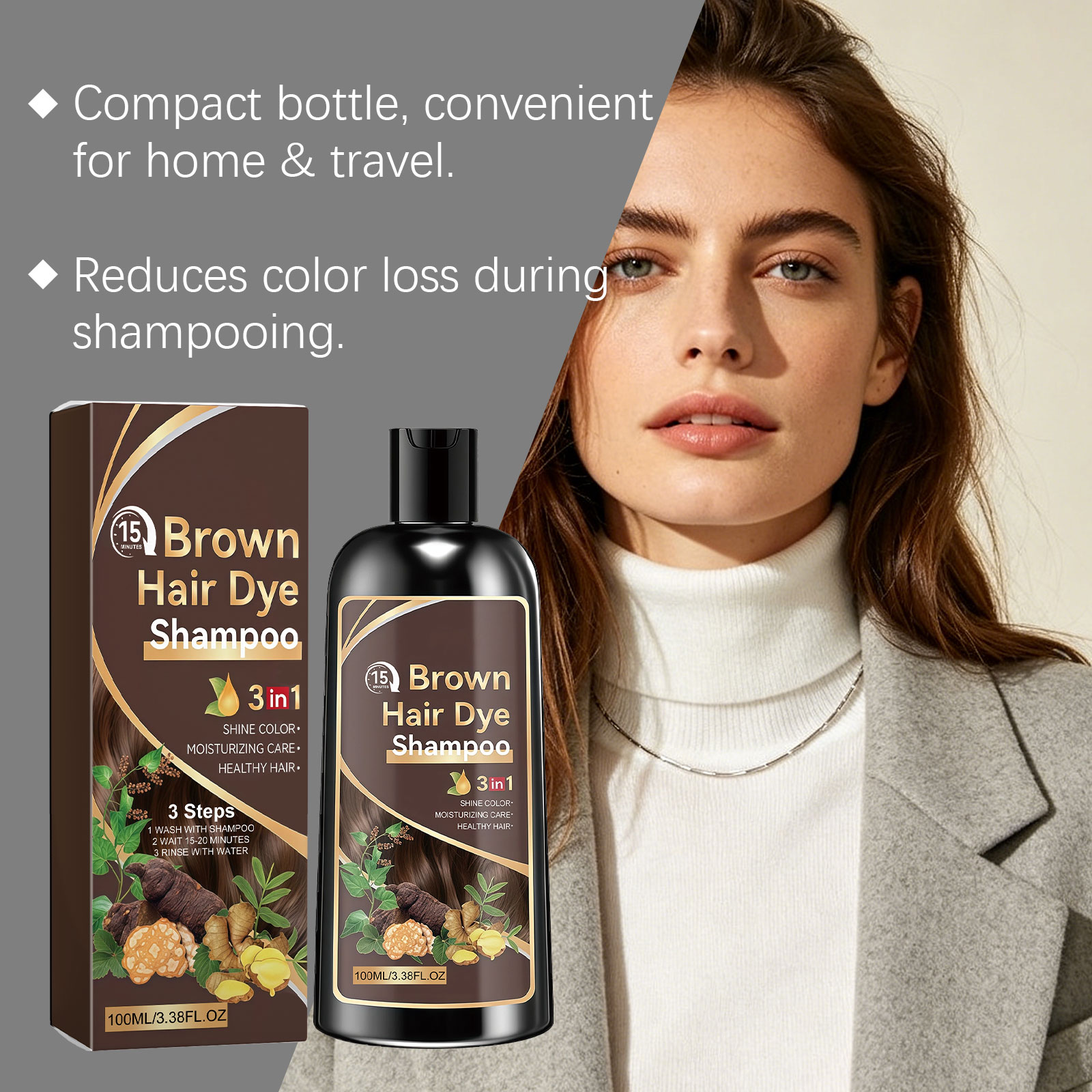 Botanical Hair Shampoo Brown Natural Extract Ingredient Moisturizing Volumizing Create Silky Smooth Hair For Daily Hair Care