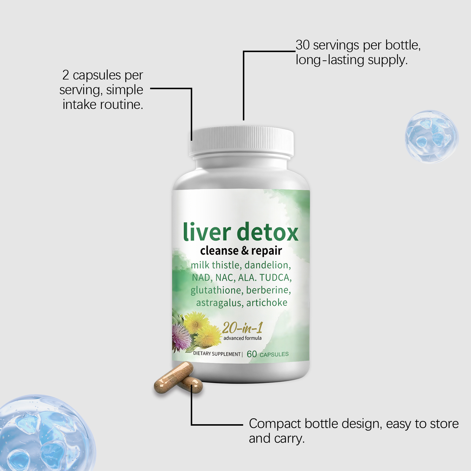 Body Revitalizing Capsules Twenty In One Compound Nutritional Dietary Supplement Support Human Daily Vitality Supply