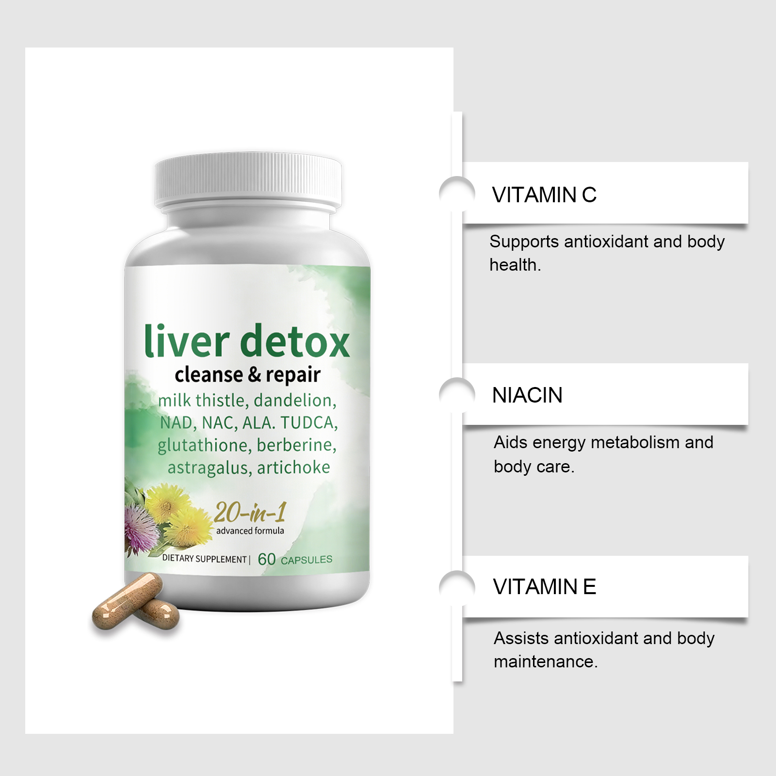 Body Revitalizing Capsules Twenty In One Compound Nutritional Dietary Supplement Support Human Daily Vitality Supply