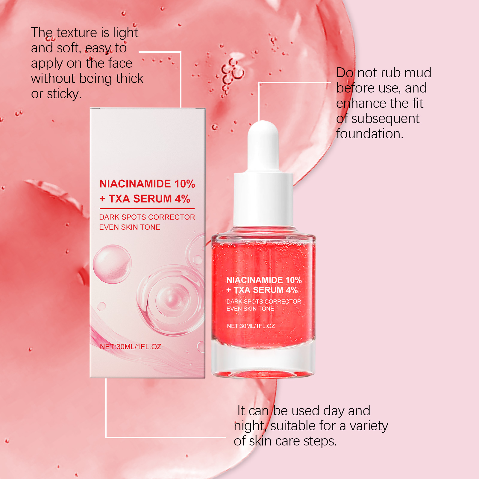 Nicotinamide Essence Liquid Mild Hydrating Moisturizing Soft Refined Skin Daily Care Facial Body Gentle Nourishing Smoothing