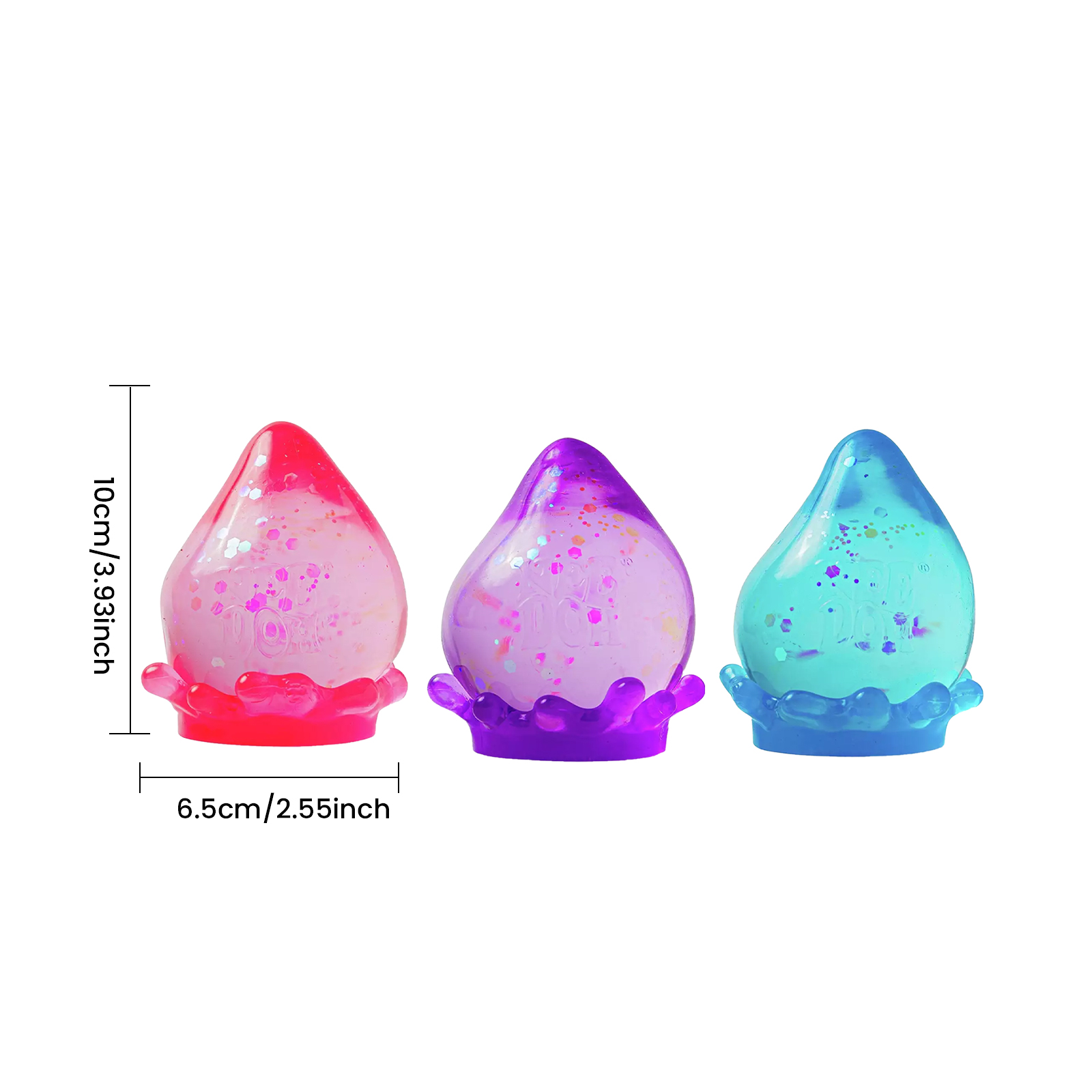 (Pink) Dreamy Fallen Leaf Sensory Toy Purple Tear Drop Shape Detachable Base Finger Knead Stress Relief Daily Relax Play