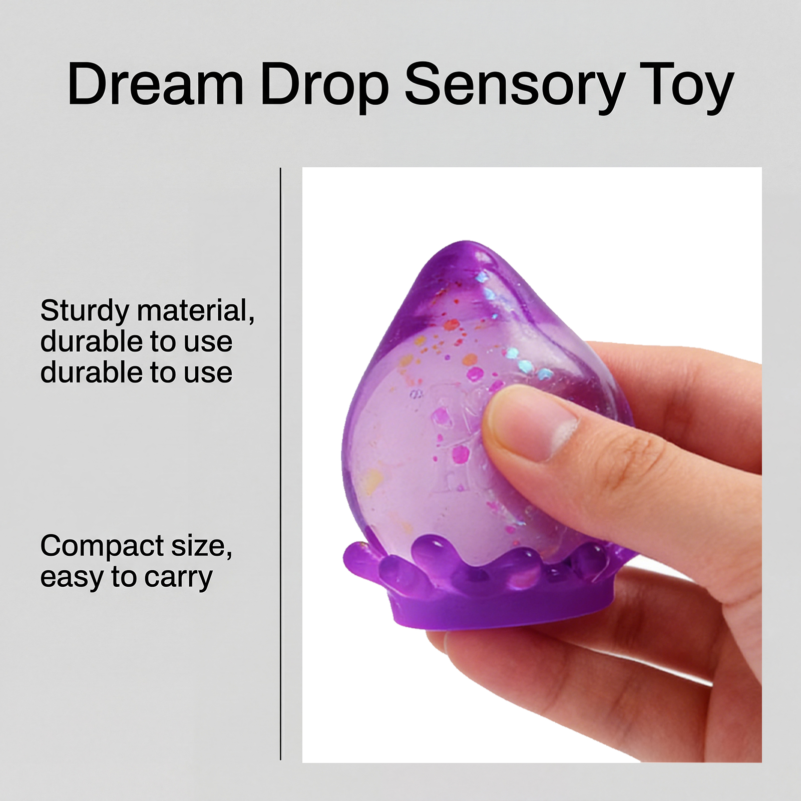 (Pink) Dreamy Fallen Leaf Sensory Toy Purple Tear Drop Shape Detachable Base Finger Knead Stress Relief Daily Relax Play