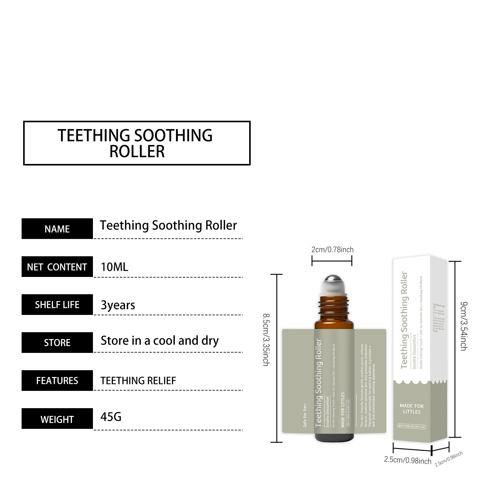Teething Care Roller For Kids Mild Nourish Protect Baby Gum Moisturize Brighten Teeth Daily Gum Care