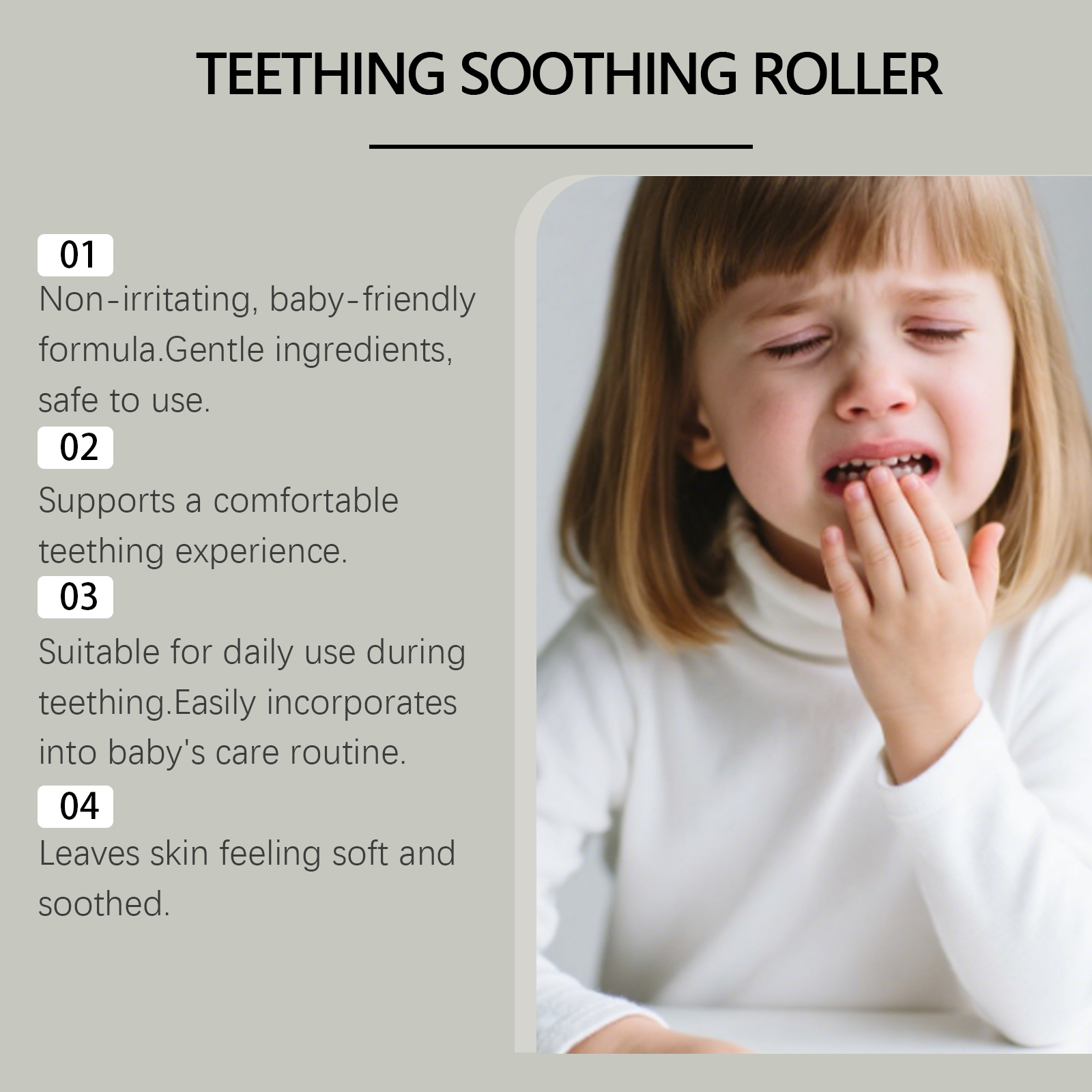 Teething Care Roller For Kids Mild Nourish Protect Baby Gum Moisturize Brighten Teeth Daily Gum Care