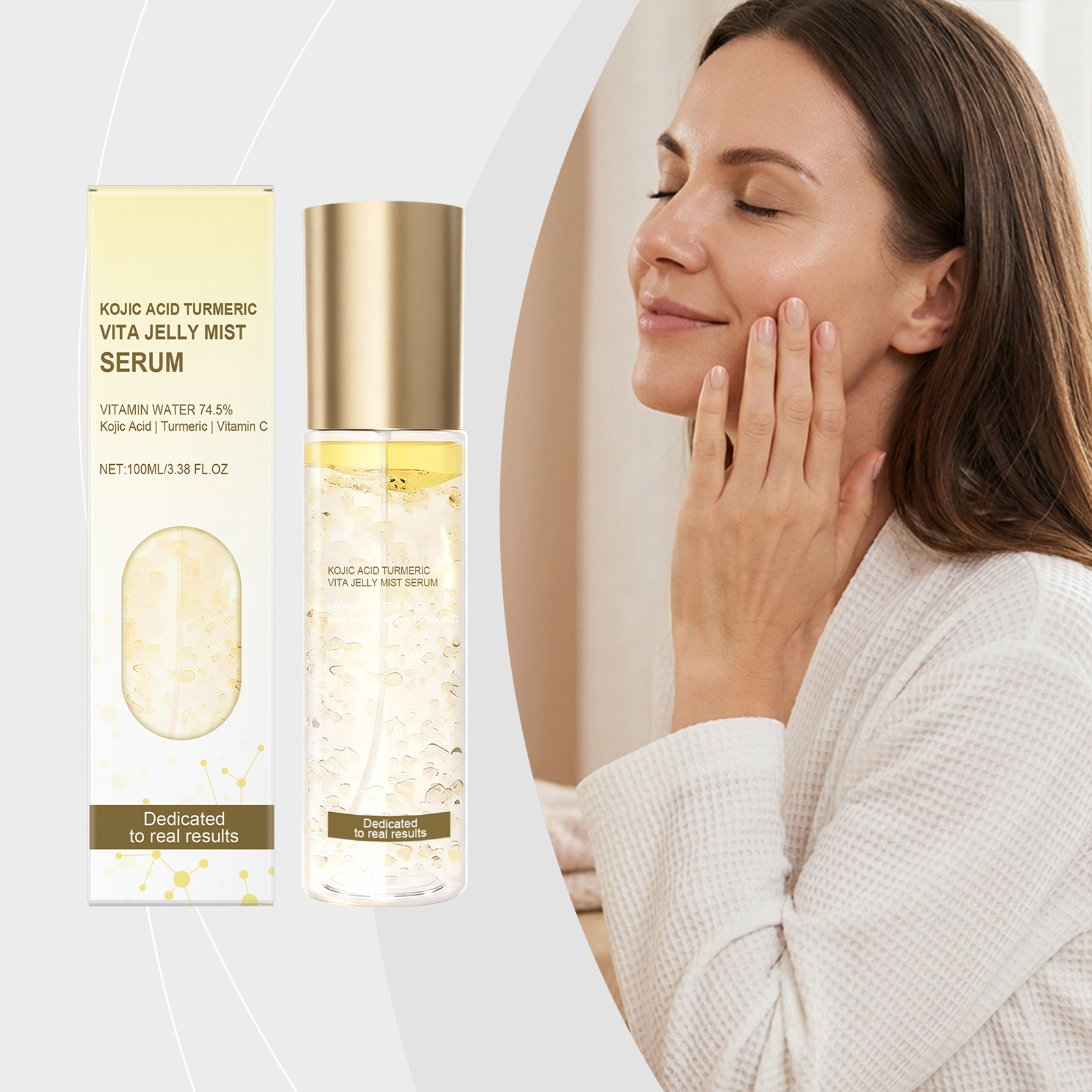 Yellow Hydrating Jelly Essence Smooth Watery Soft Texture Deep Moisturizing Gentle Daily Facial Skin Care