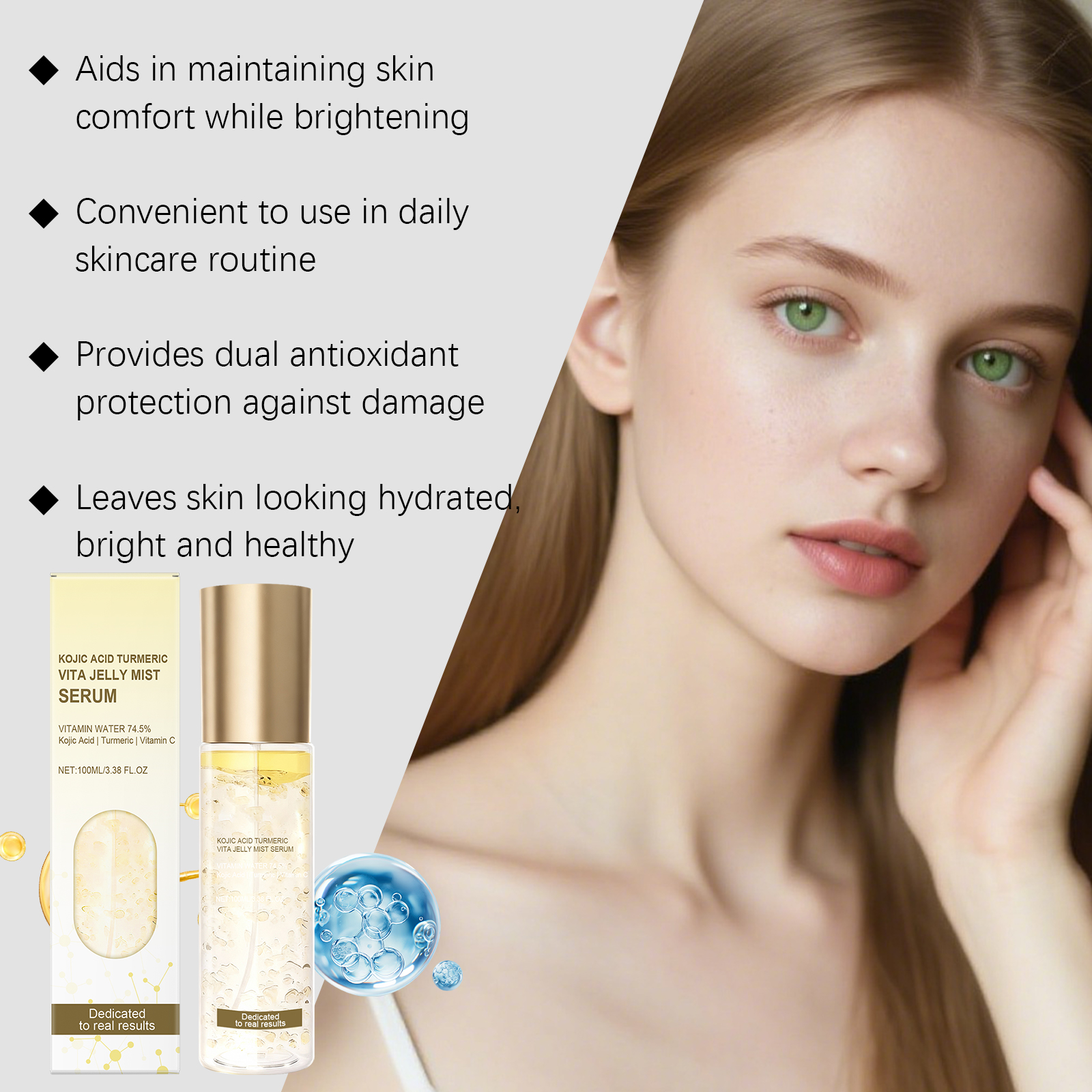 Yellow Hydrating Jelly Essence Smooth Watery Soft Texture Deep Moisturizing Gentle Daily Facial Skin Care