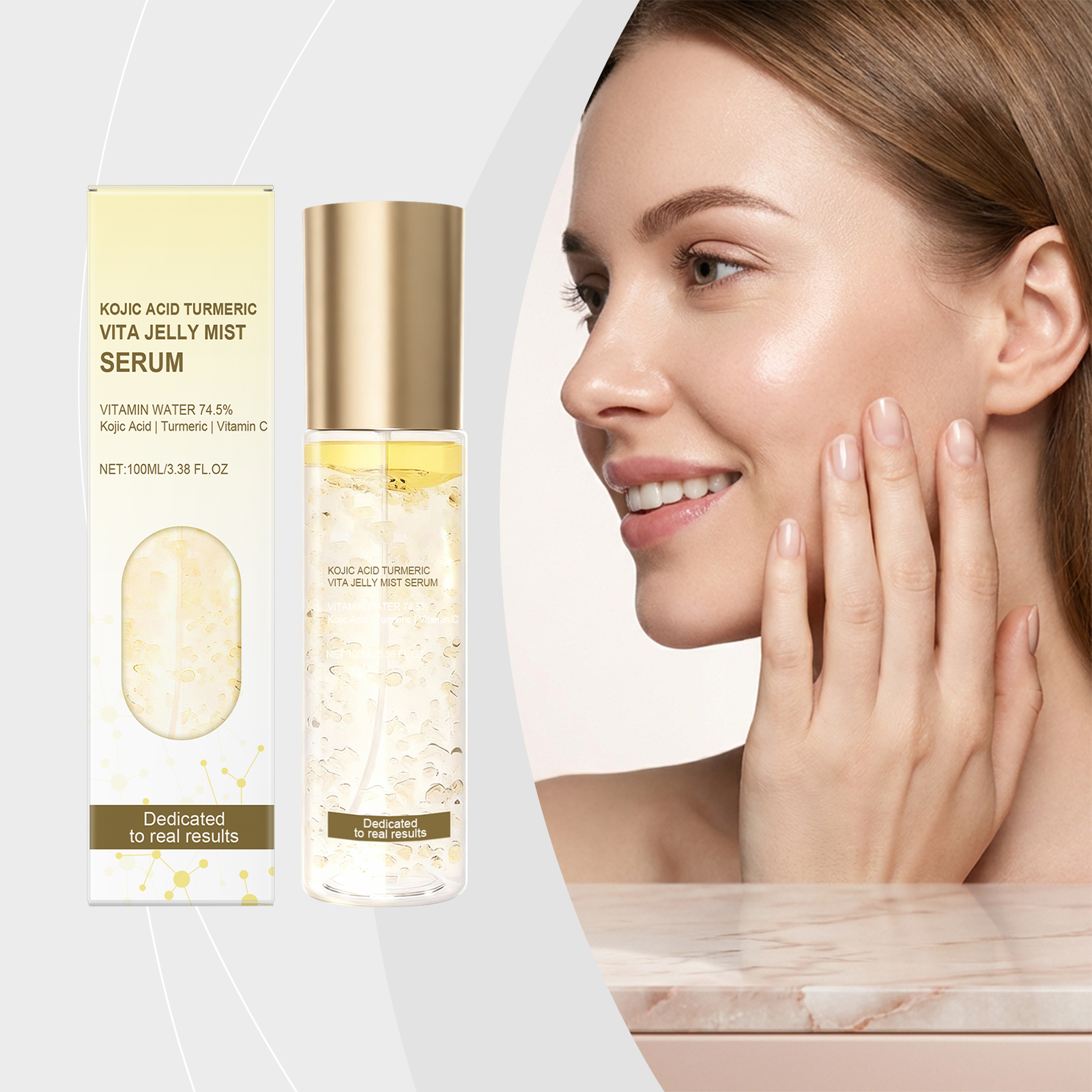 Yellow Hydrating Jelly Essence Smooth Watery Soft Texture Deep Moisturizing Gentle Daily Facial Skin Care
