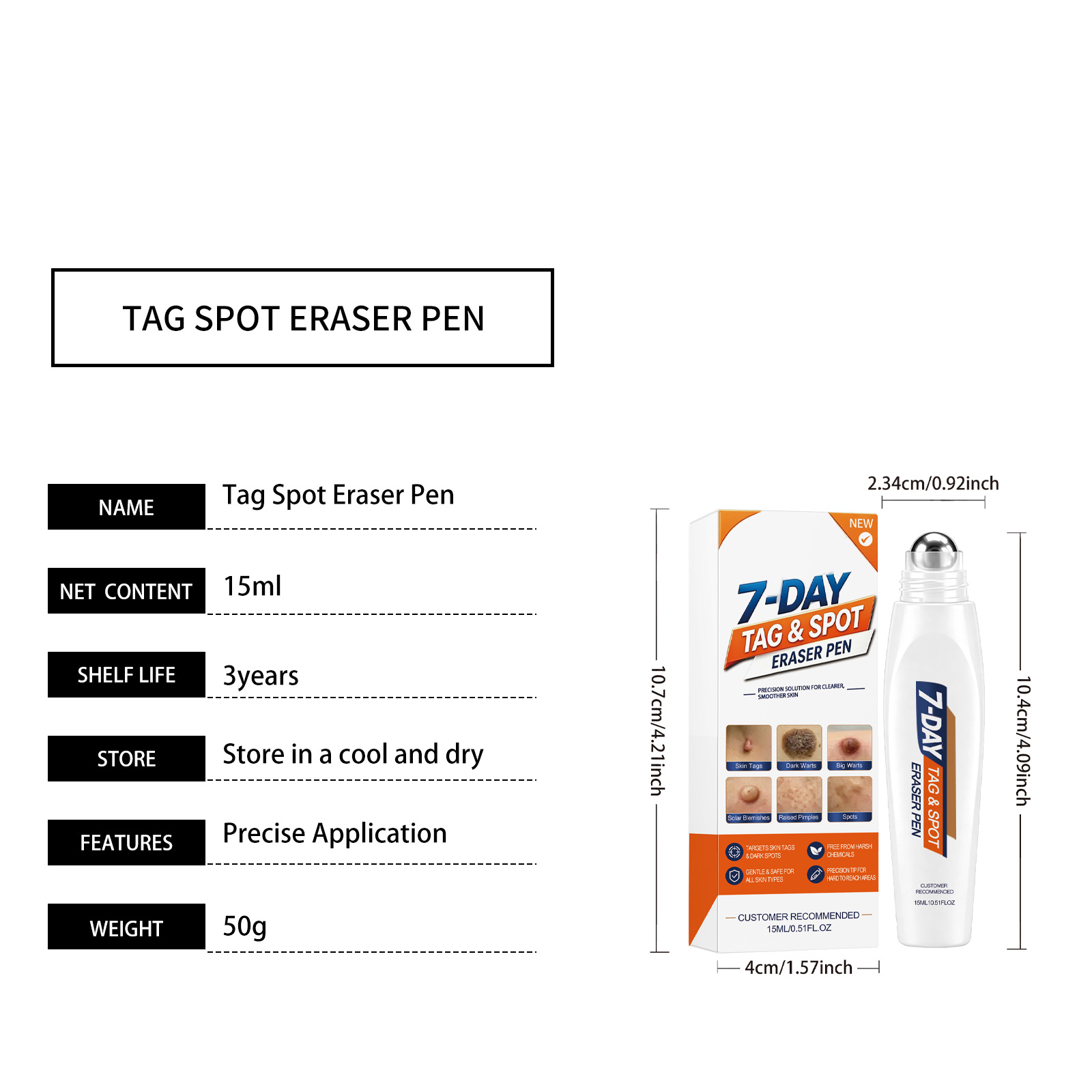 Skin Care Pen Spot Application Cleansing Brighten Complexion Smooth Nourish Skin Refreshing Body Partial Area