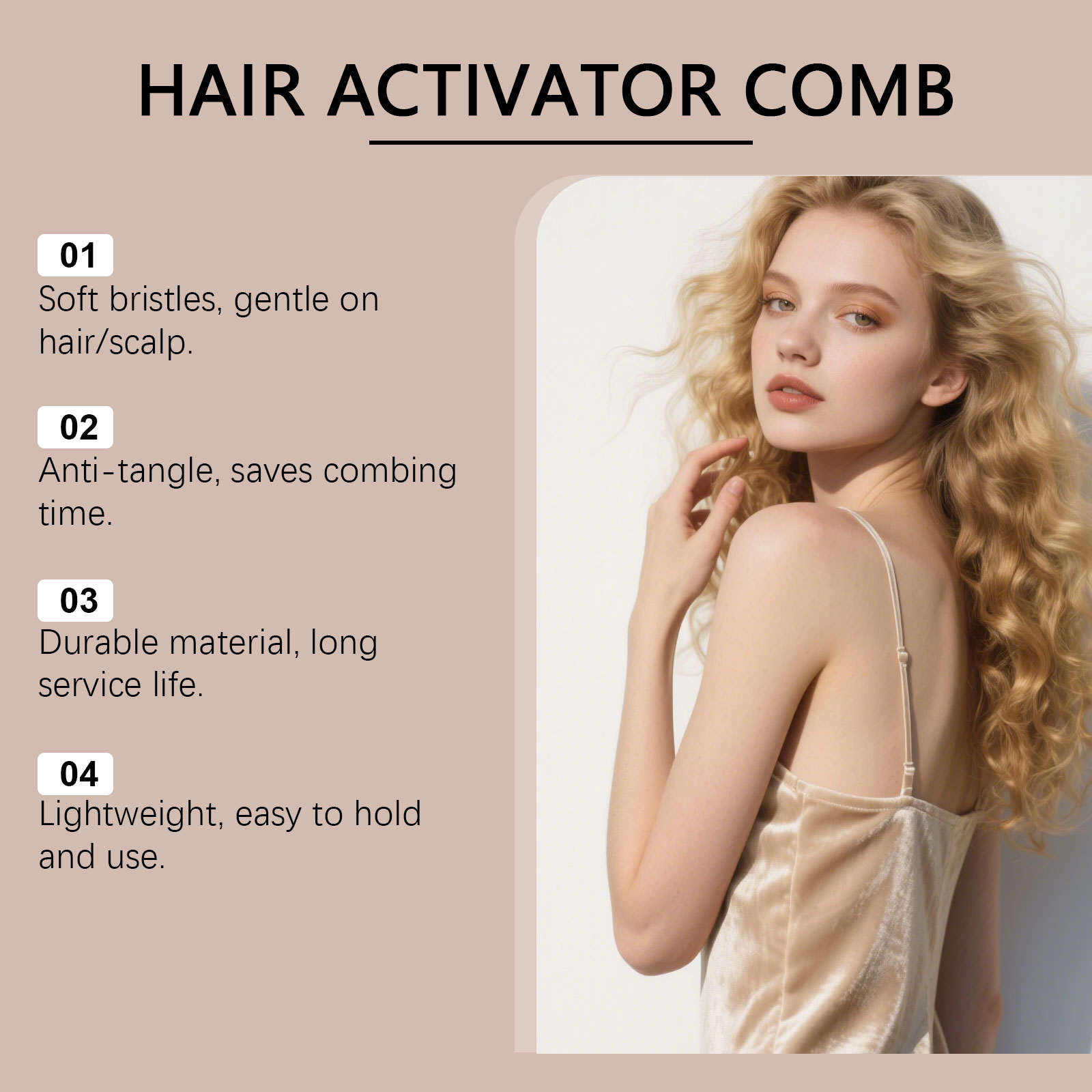 Scalp Massage Comb Comfortable Care Natural Fluffy Untangle Hair Beauty Daily Hair Styling Gentle Head Relax Soft Smooth Healthy Tresses