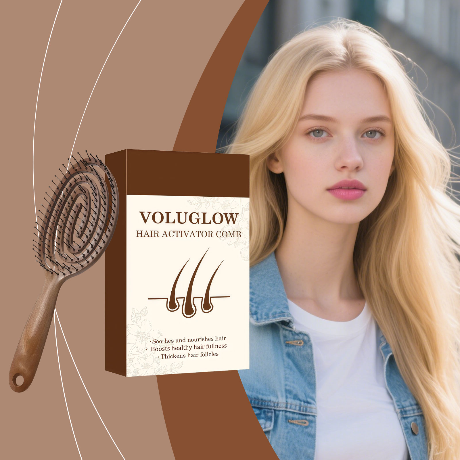 Scalp Massage Comb Comfortable Care Natural Fluffy Untangle Hair Beauty Daily Hair Styling Gentle Head Relax Soft Smooth Healthy Tresses