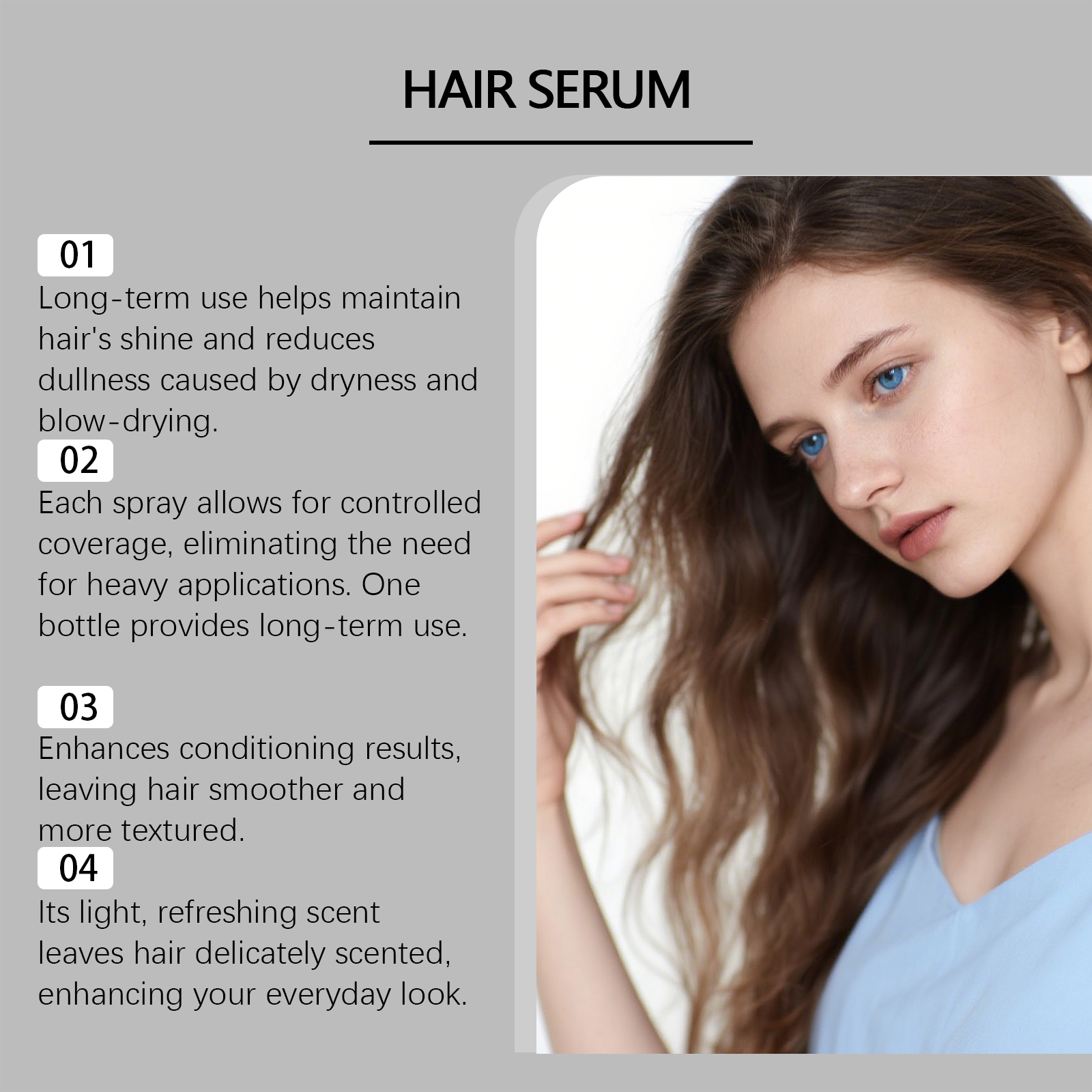 Hair Care Spray Light Texture Daily Nourish Moist Soft Fix Frizzy Hair Portable Use For All Strands