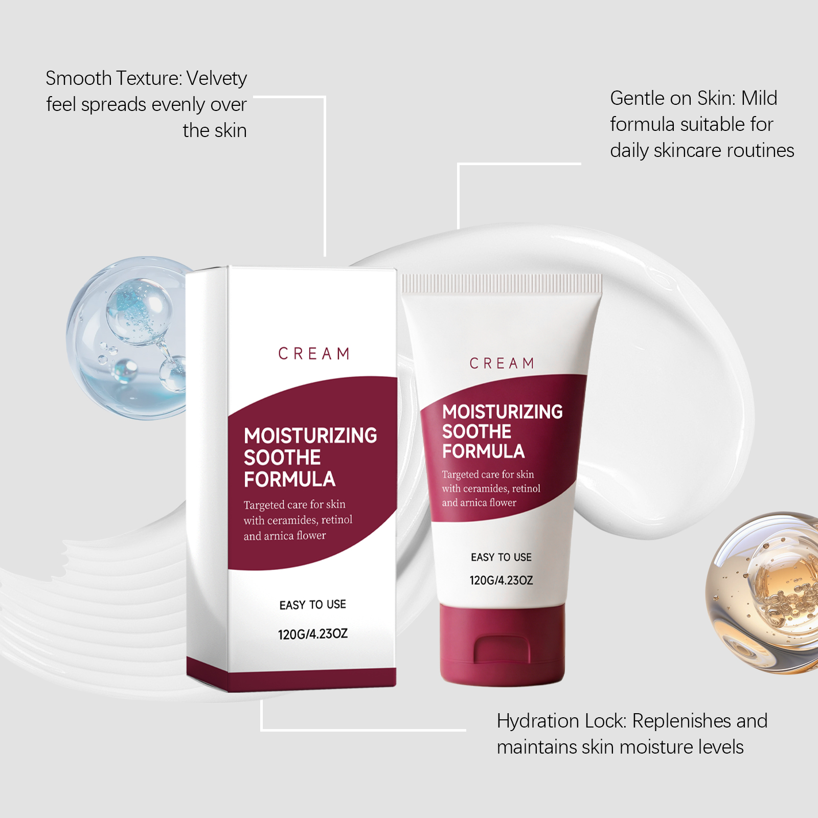 Moisturizing Care Cream Soft Comfort Lock Water Skin Hydrating Mild Gentle Fine Bright Shine Body Lotion