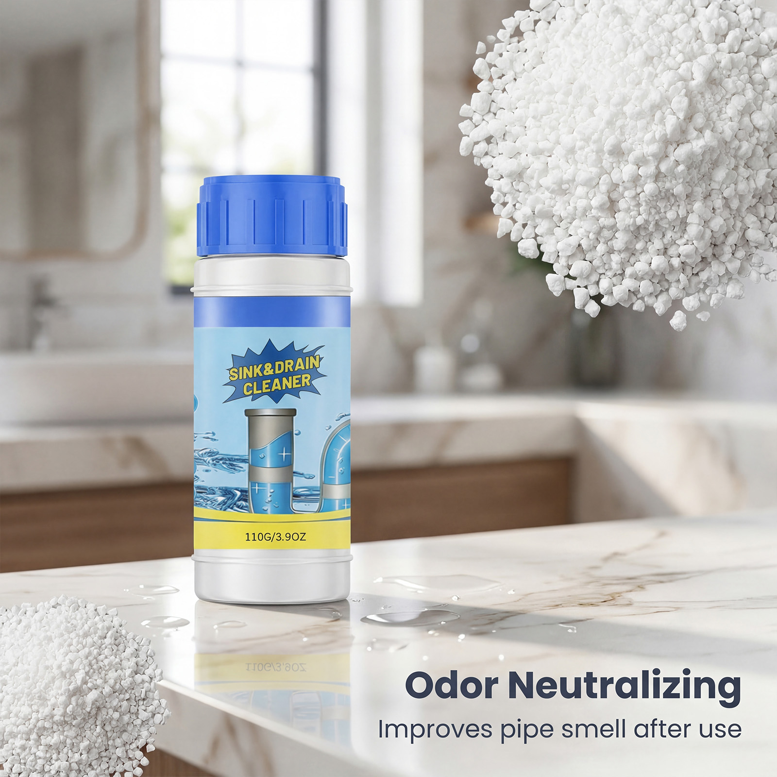 Pipe Cleaner Dissolves Grime Unclogs Pipes Removes Bad Odors Toilet Floor Drain Kitchen Lines