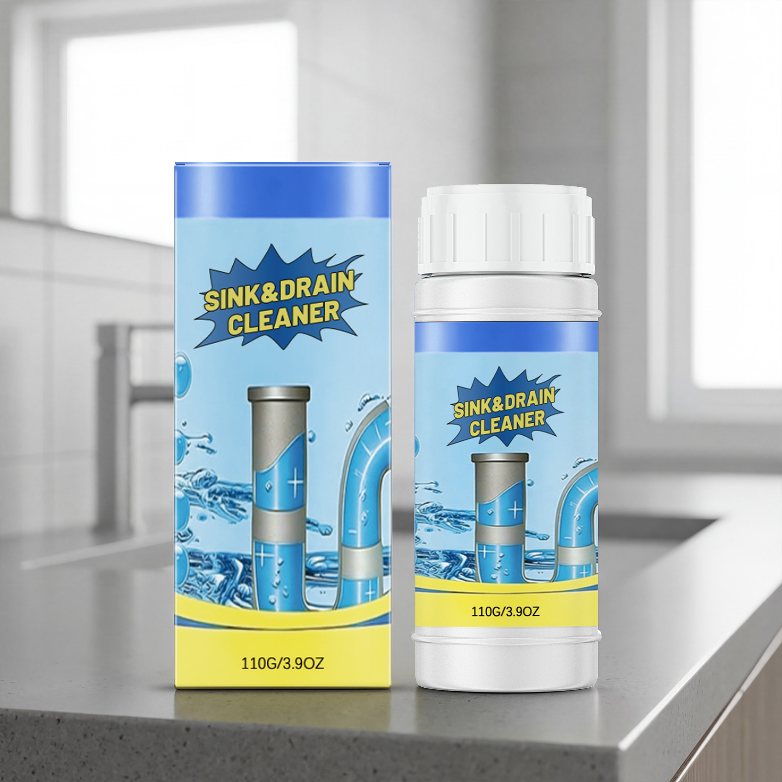 Pipe Cleaner Dissolves Grime Unclogs Pipes Removes Bad Odors Toilet Floor Drain Kitchen Lines