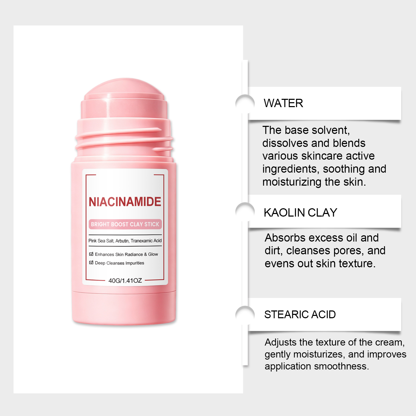 Nicotinamide Moisturizing Mask Stick Cleanses Hydrates Softens Brightens Gentle Facial Skin Daily Apply