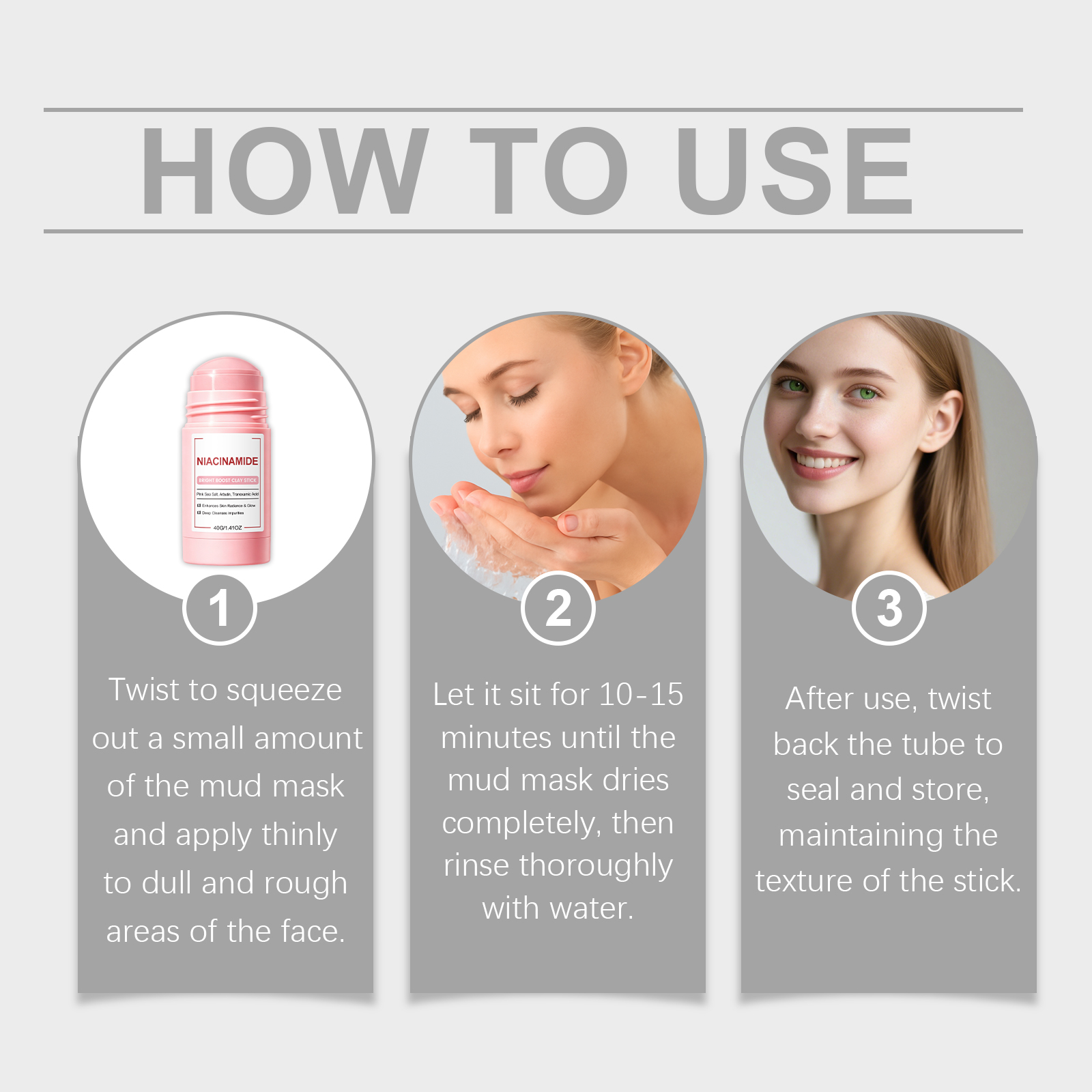 Nicotinamide Moisturizing Mask Stick Cleanses Hydrates Softens Brightens Gentle Facial Skin Daily Apply