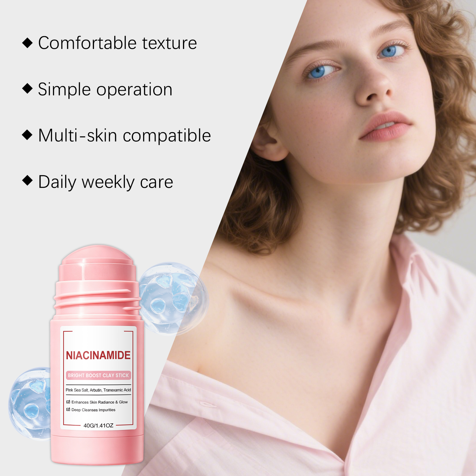 Nicotinamide Moisturizing Mask Stick Cleanses Hydrates Softens Brightens Gentle Facial Skin Daily Apply