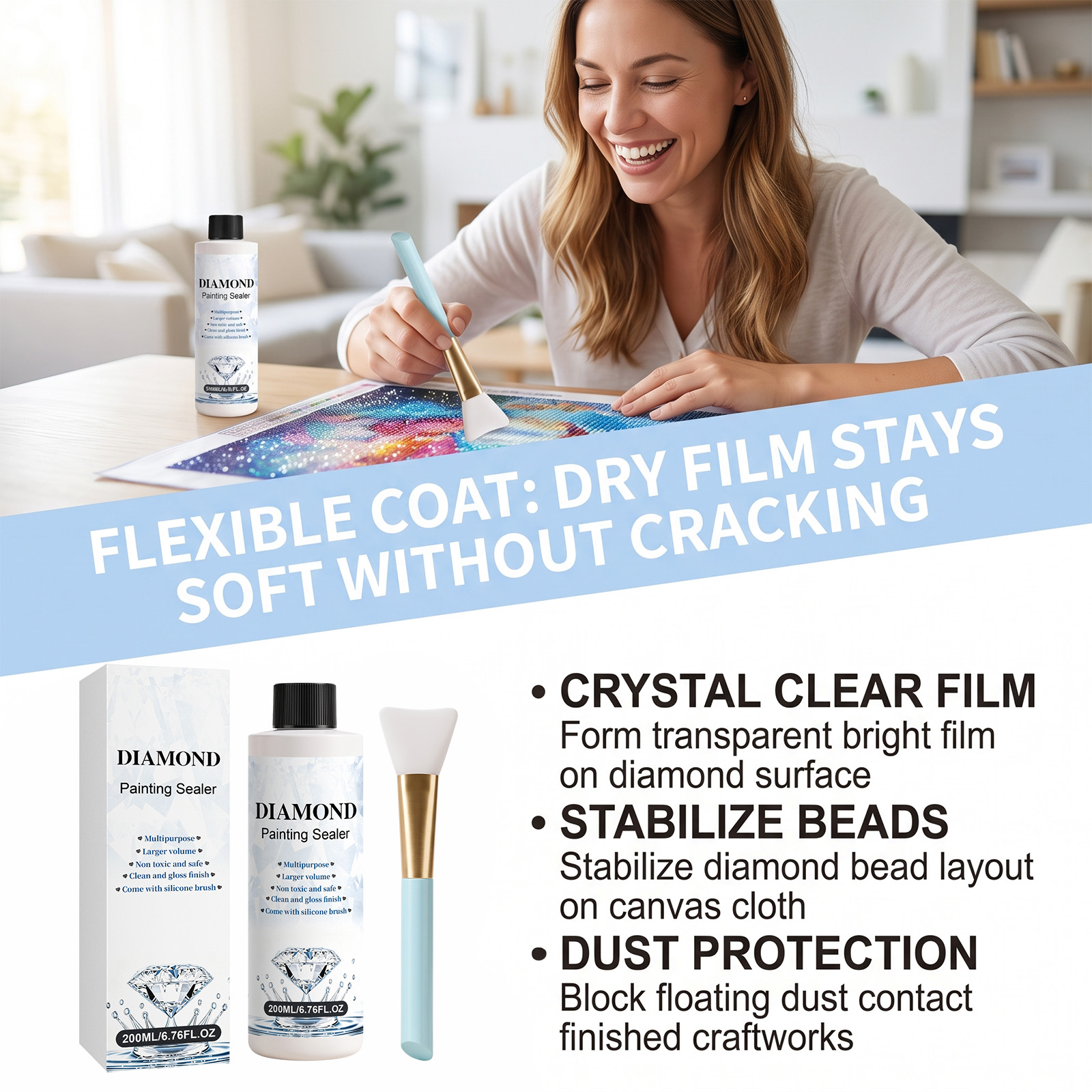 Diamond Painting Sealing Agent Diy Diamond Art Gloss Matte Shaping Glaze Antifouling Dustproof Protector