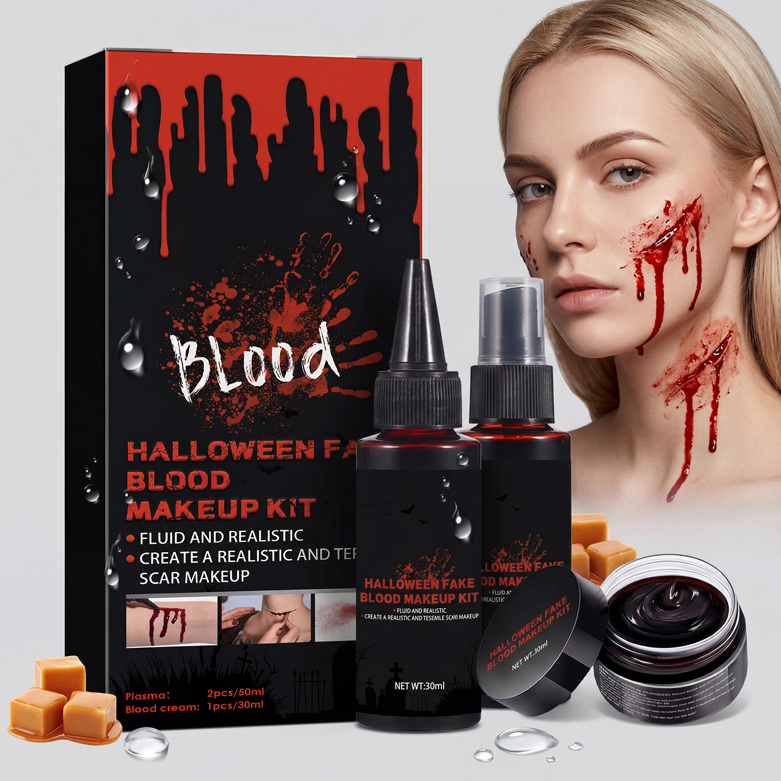 Halloween Fake Blood Makeup Set Build Festival Atmosphere Entertainment Horrible Party Blood Cosmetic