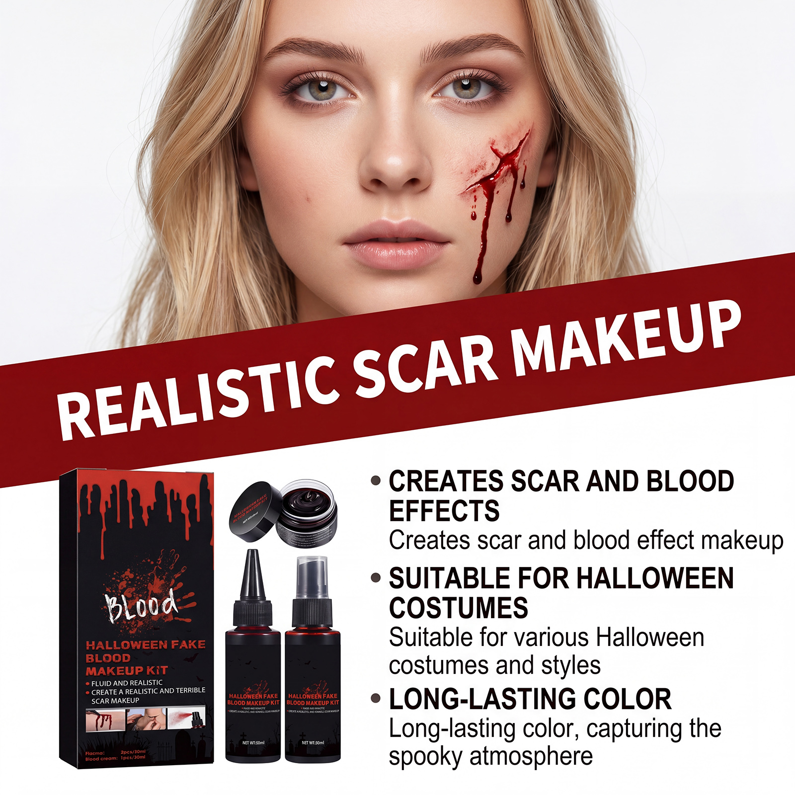 Halloween Fake Blood Makeup Set Build Festival Atmosphere Entertainment Horrible Party Blood Cosmetic