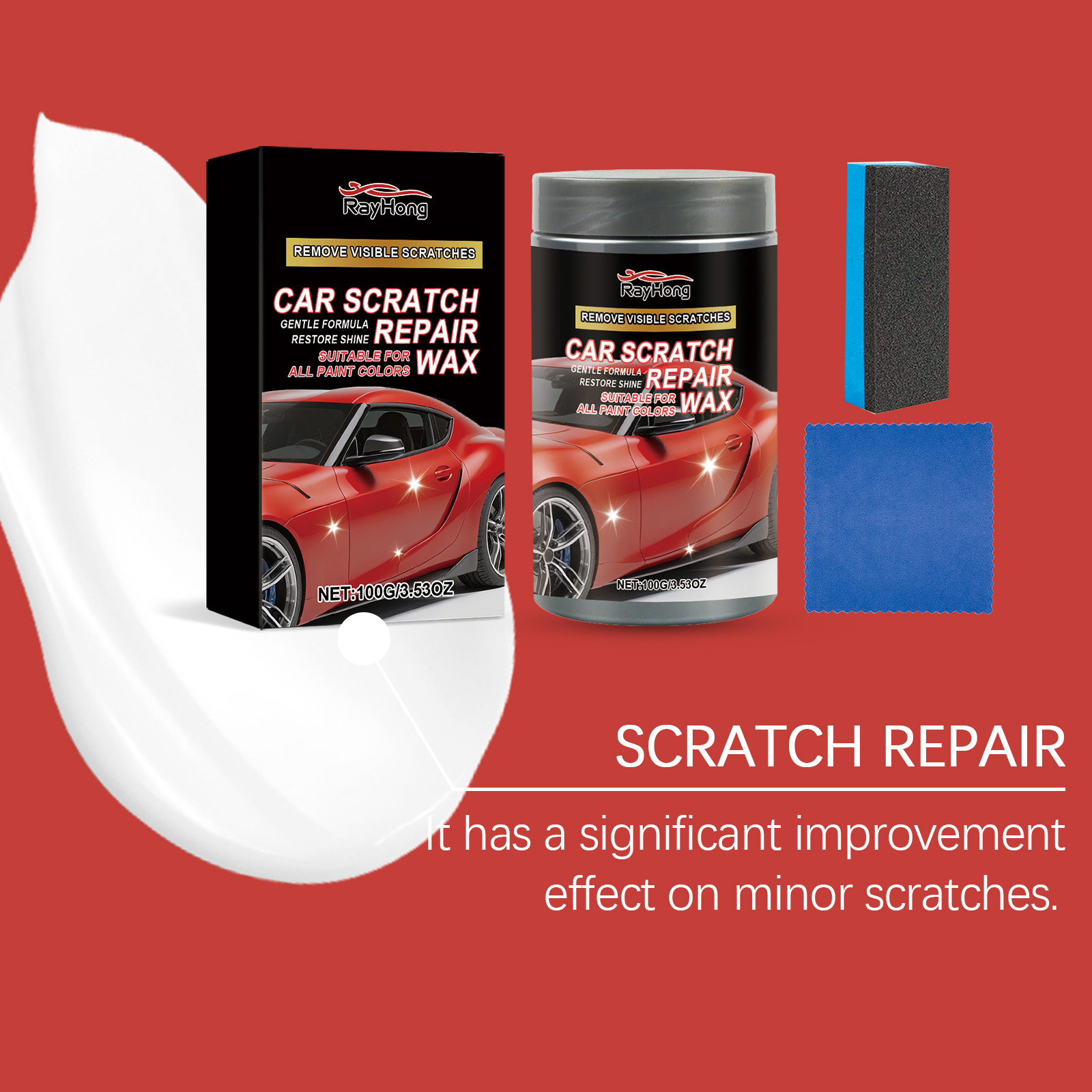 Car Scratch Care Wax Kit Paint Scratch Renew Polish Sand Surface Maintenance Care For Auto Coat