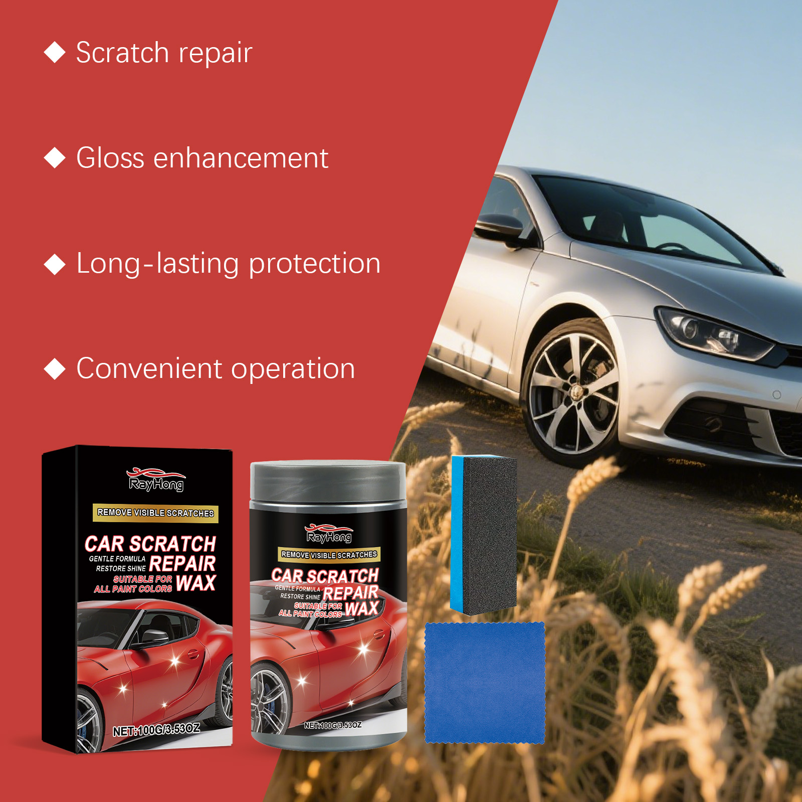 Car Scratch Care Wax Kit Paint Scratch Renew Polish Sand Surface Maintenance Care For Auto Coat