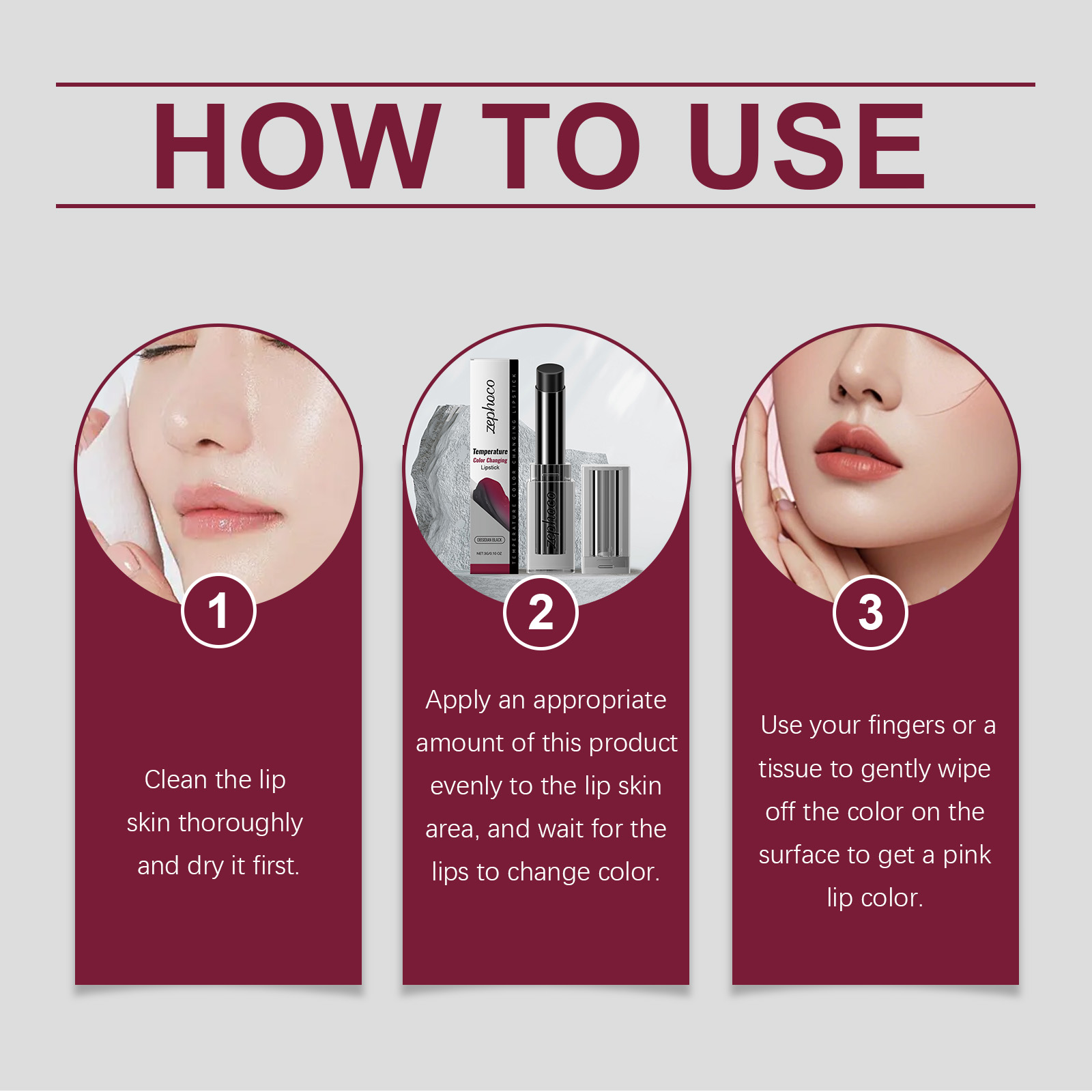 (Midnight Blue) Temperature Changing Lip Balm Care Nourish Moisturize Hydrate Improve Dry Lip Skin Balm