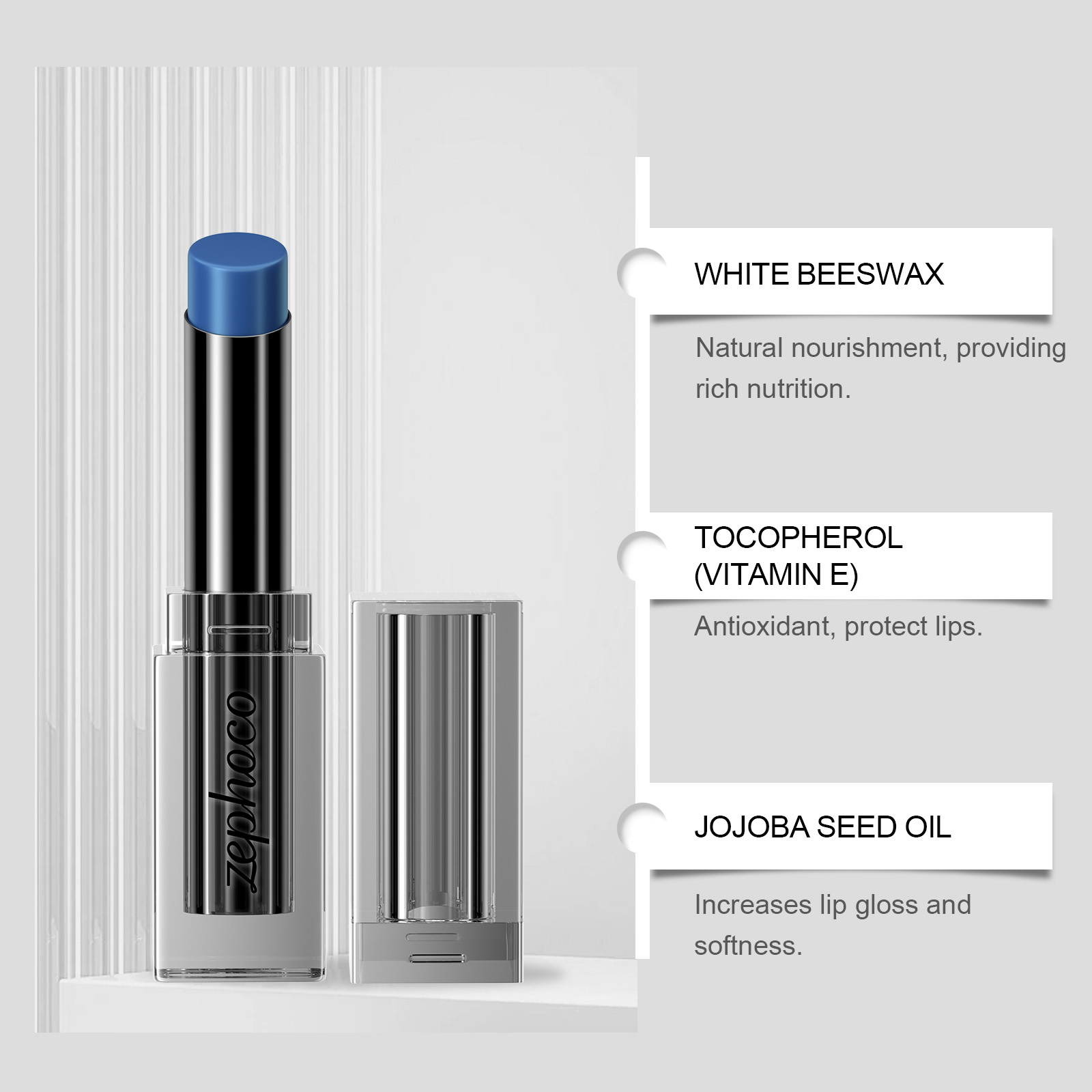 (Midnight Blue) Temperature Changing Lip Balm Care Nourish Moisturize Hydrate Improve Dry Lip Skin Balm
