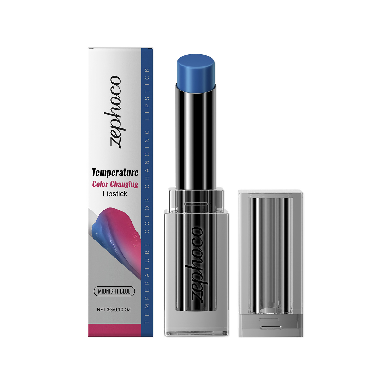(Midnight Blue) Temperature Changing Lip Balm Care Nourish Moisturize Hydrate Improve Dry Lip Skin Balm