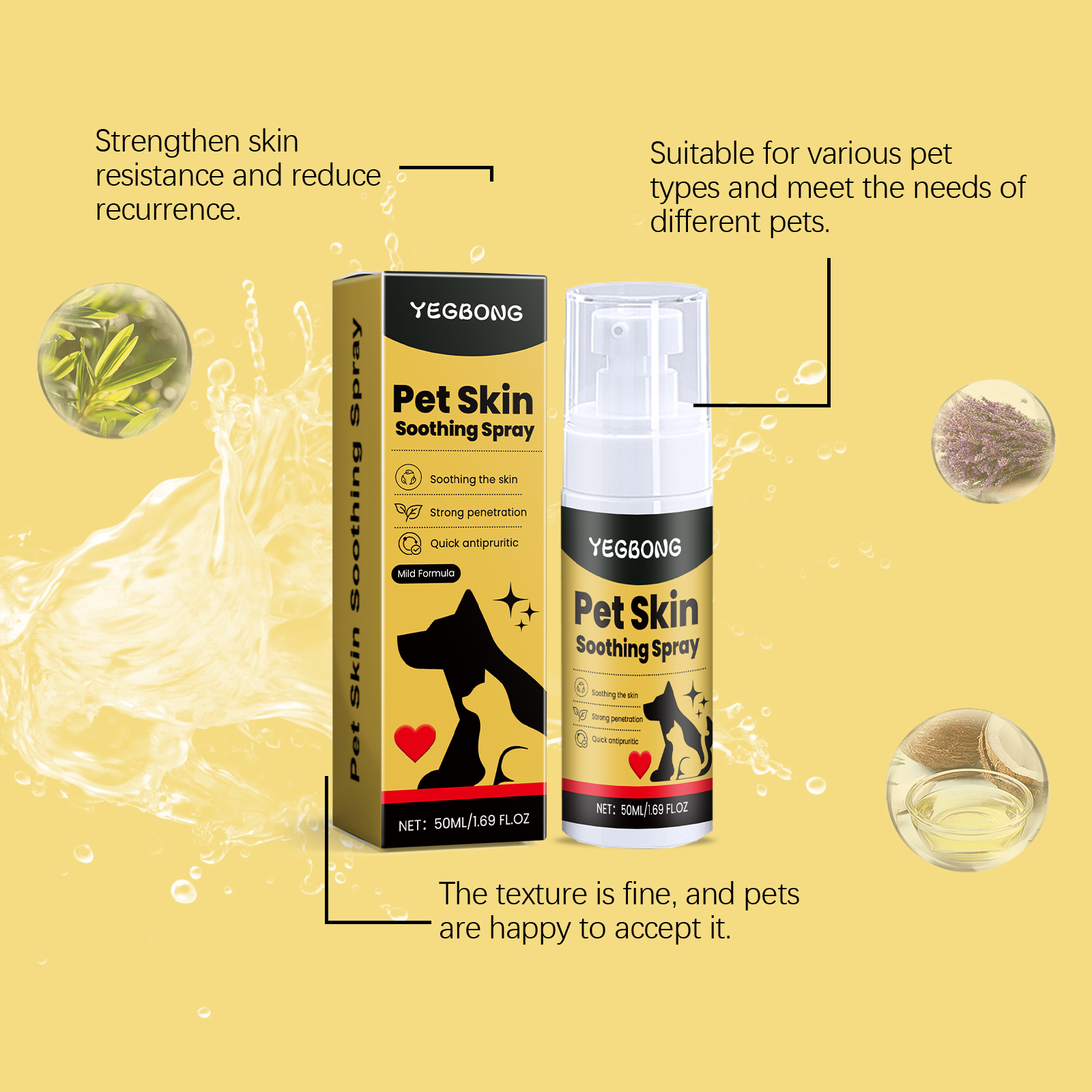 Pet Skin Care Spray With Mild Ingredients Relieve Pet Skin Discomfort External Care Spray
