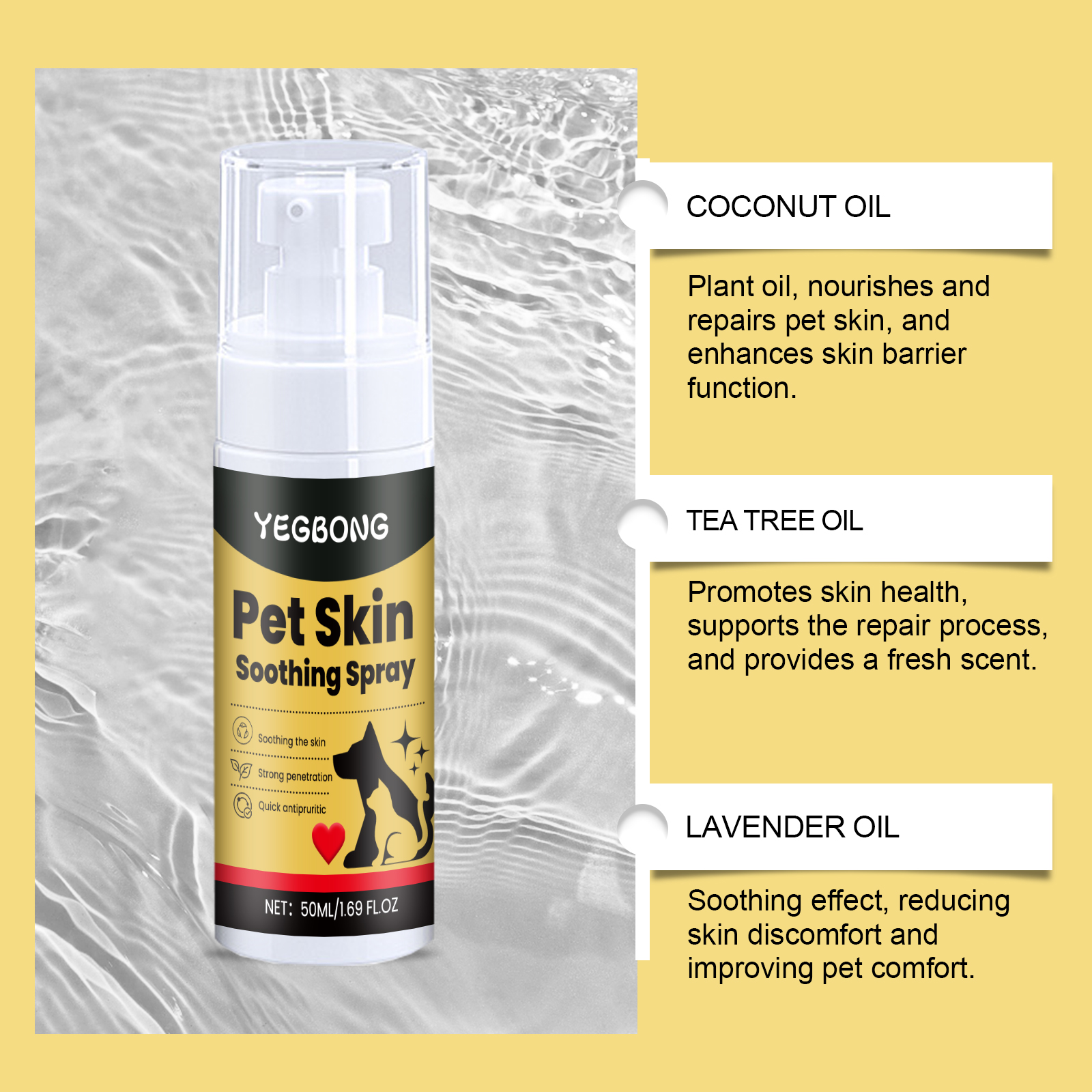 Pet Skin Care Spray With Mild Ingredients Relieve Pet Skin Discomfort External Care Spray