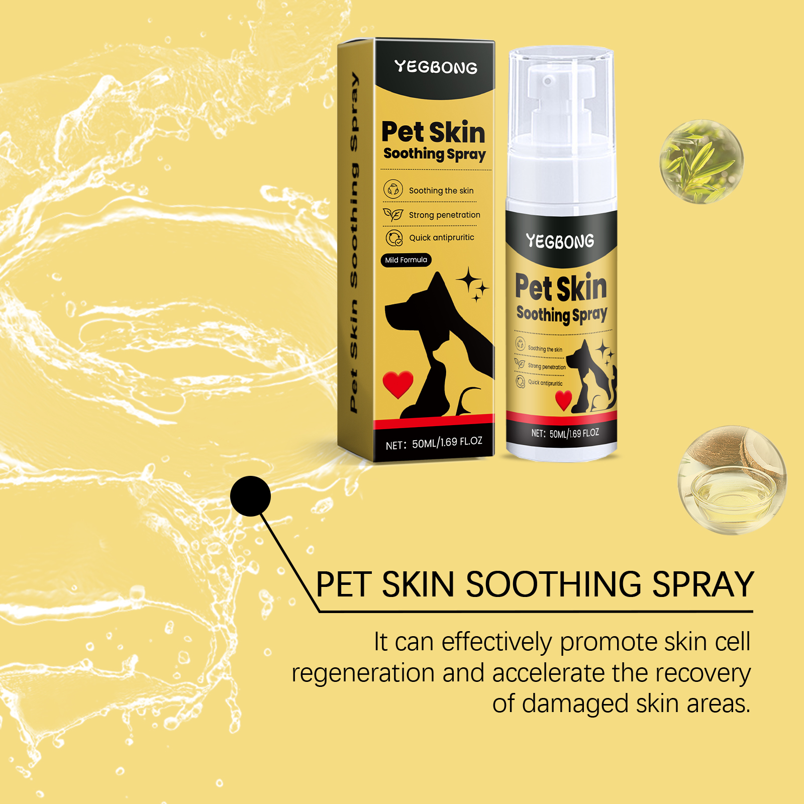 Pet Skin Care Spray With Mild Ingredients Relieve Pet Skin Discomfort External Care Spray