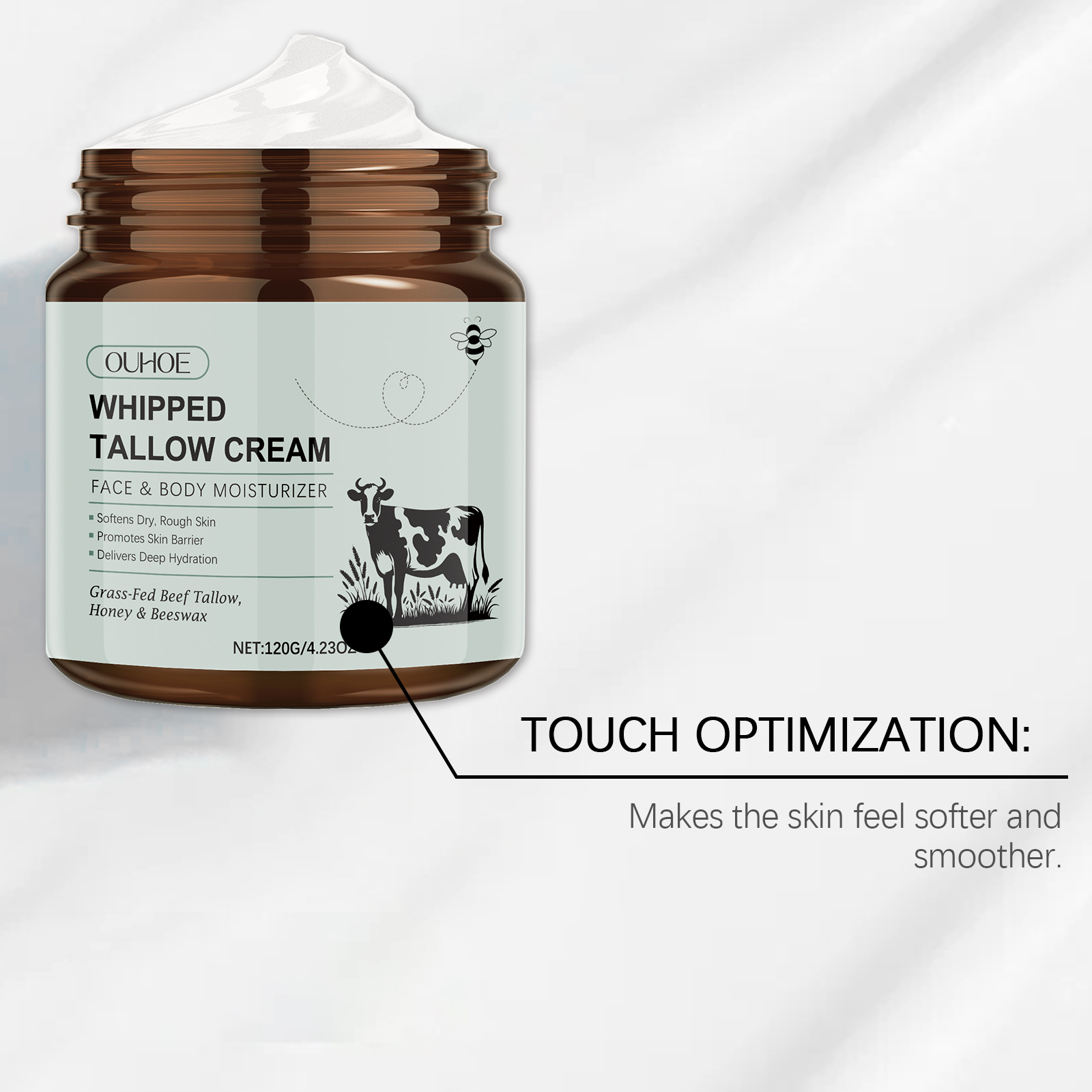 Tallow Moisturizing Body Cream Nourishes Hydrates Softens Tightens Skin For Body Care
