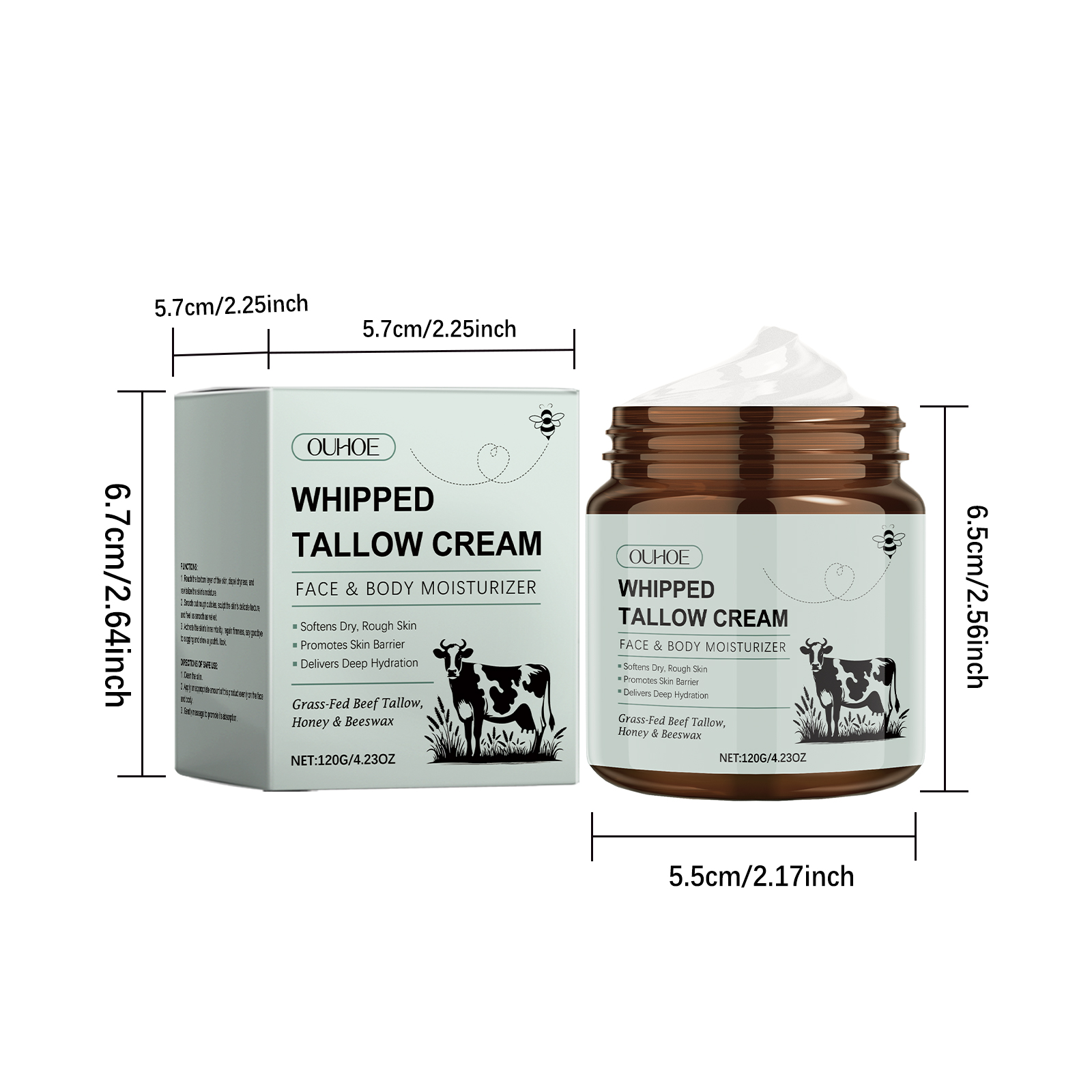Tallow Moisturizing Body Cream Nourishes Hydrates Softens Tightens Skin For Body Care